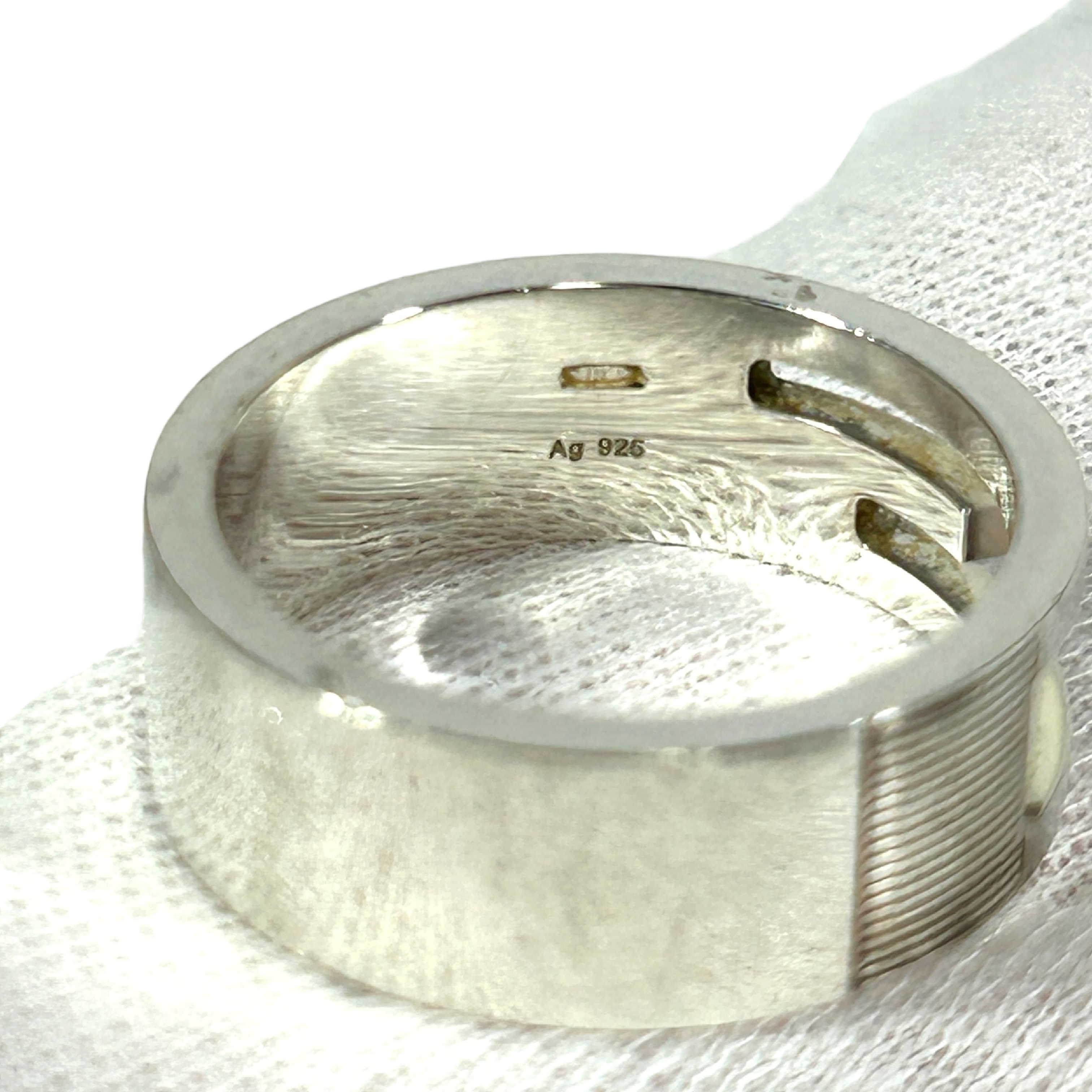 ring, G logo cutout, branded G, sterling silver 925, size 20.5 (marked as 22). — view 6