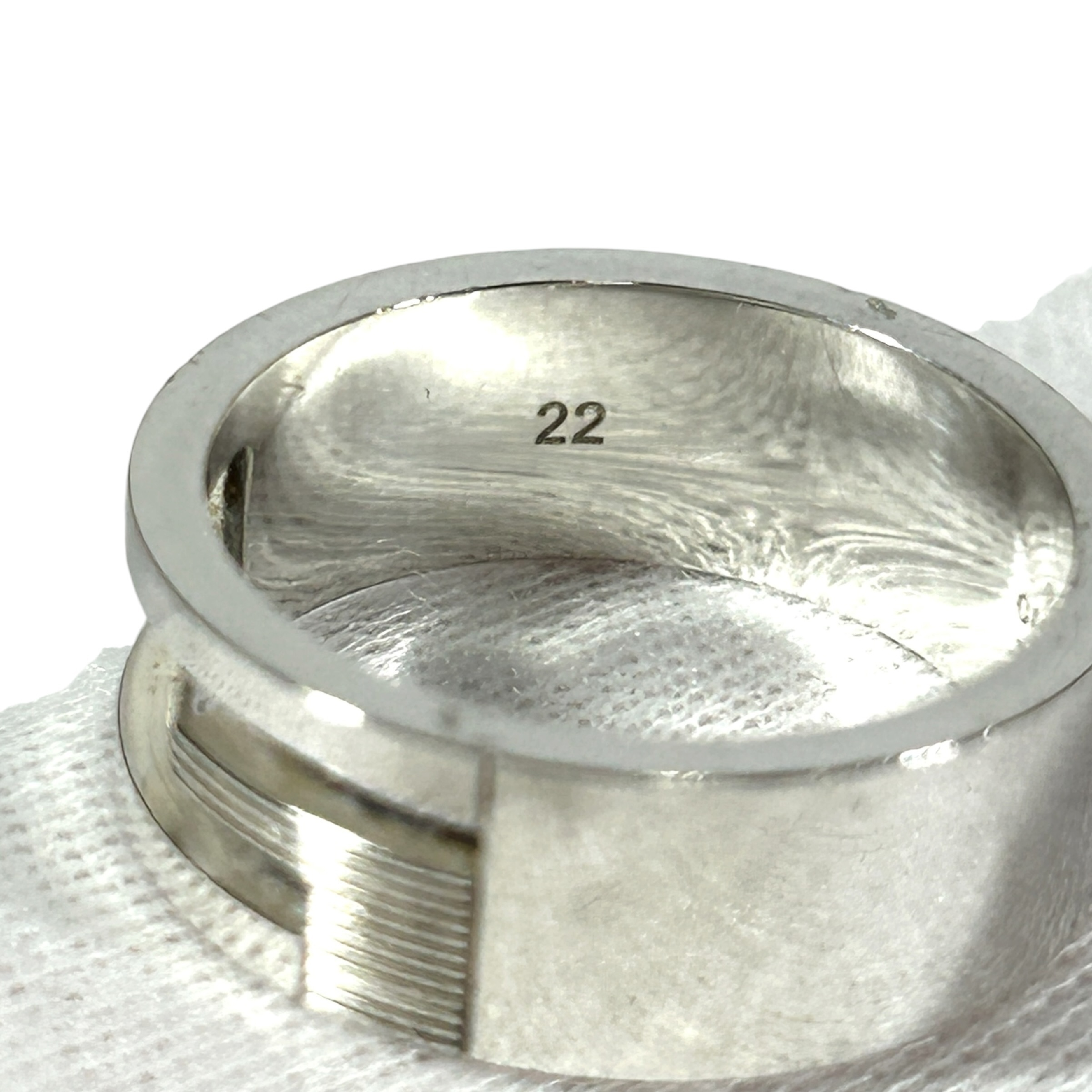 ring, G logo cutout, branded G, sterling silver 925, size 20.5 (marked as 22). — view 7