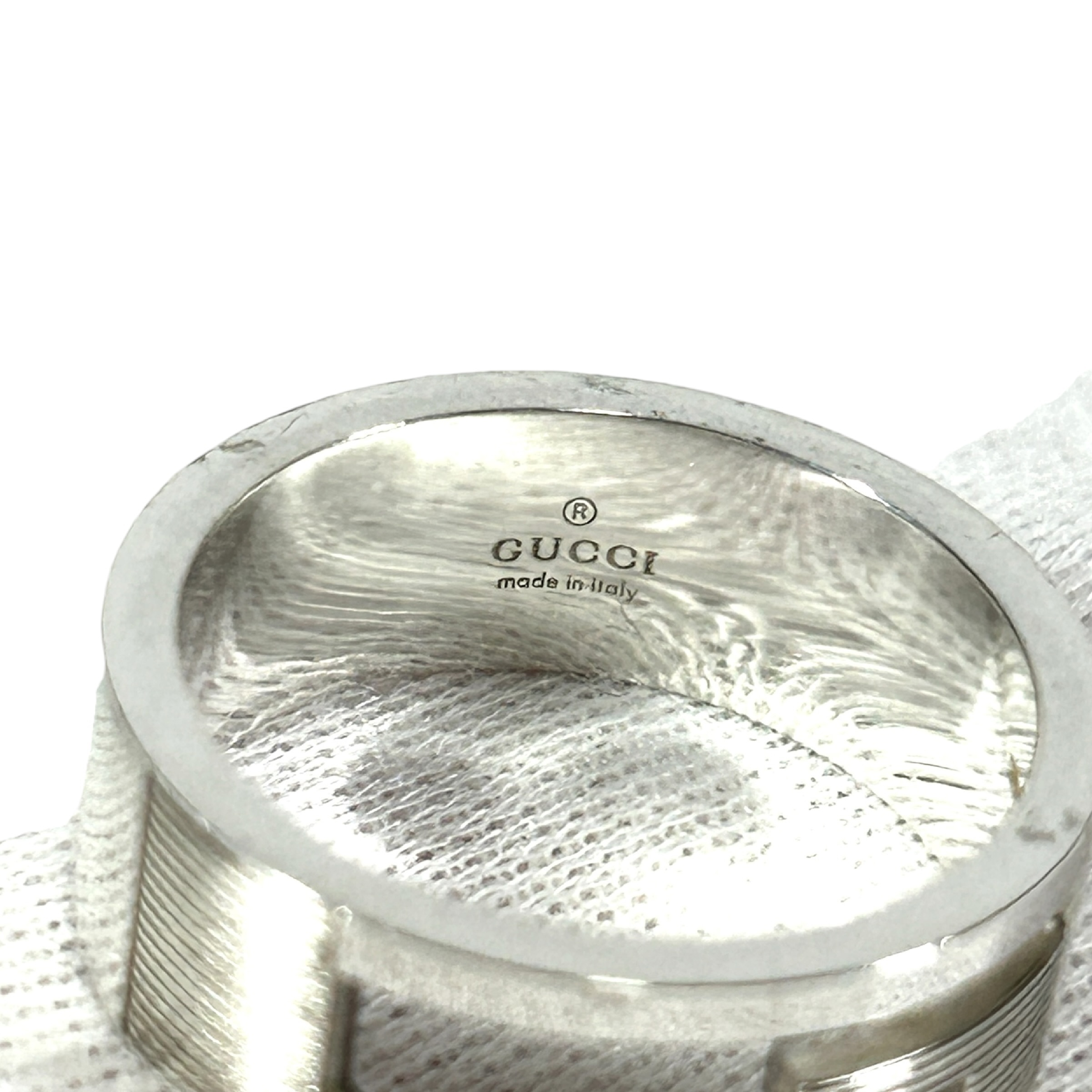 ring, G logo cutout, branded G, sterling silver 925, size 20.5 (marked as 22). — view 8