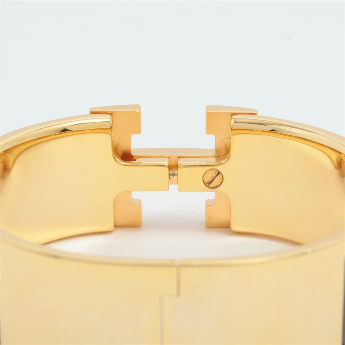 Clic Clac H Large Bracelet, GP x Enamel, Gray x Gold. Shows signs of wear, — view 4