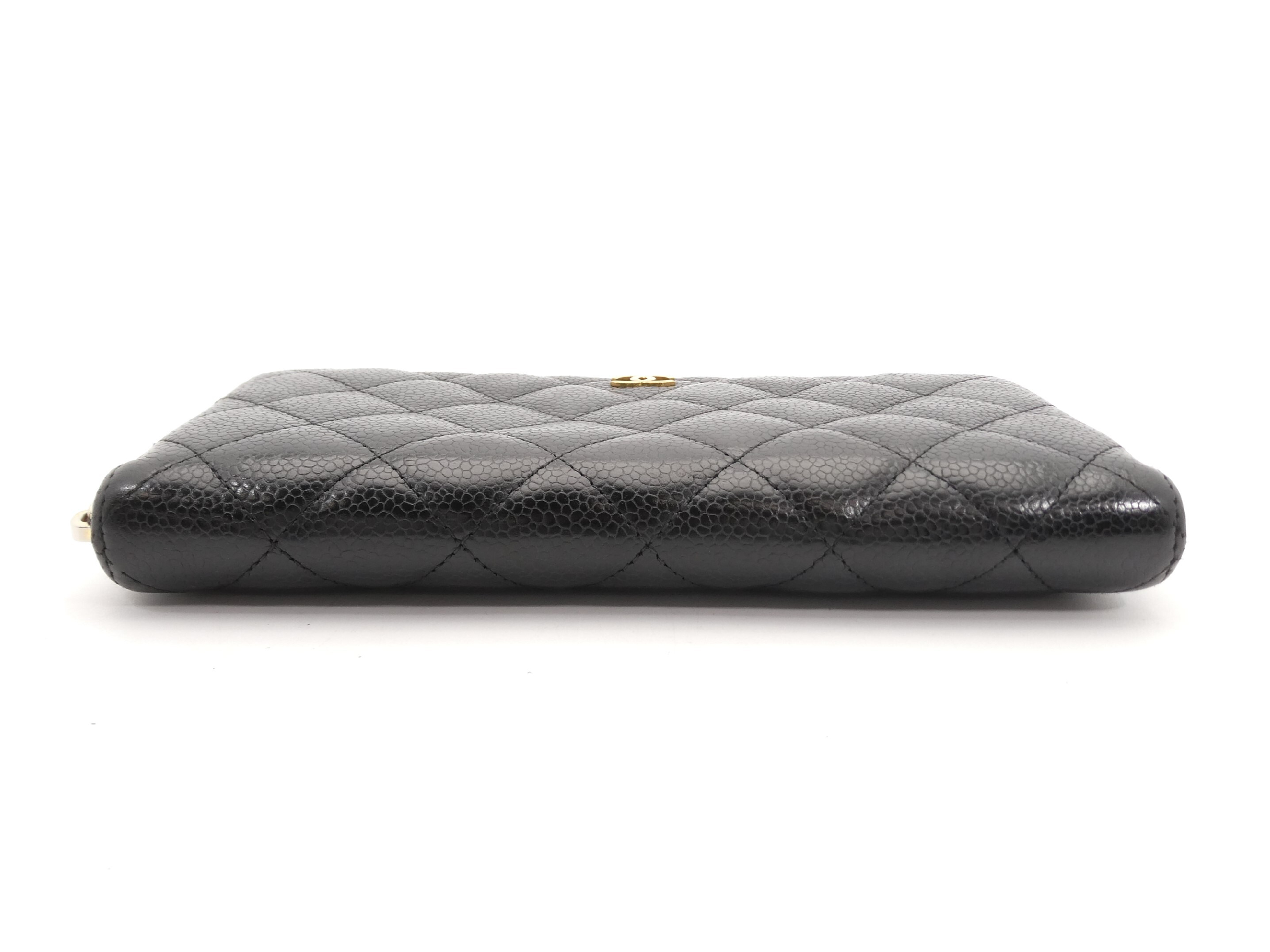 Matelassé Coco Mark Caviar Skin Round Zip Wallet — view 5
