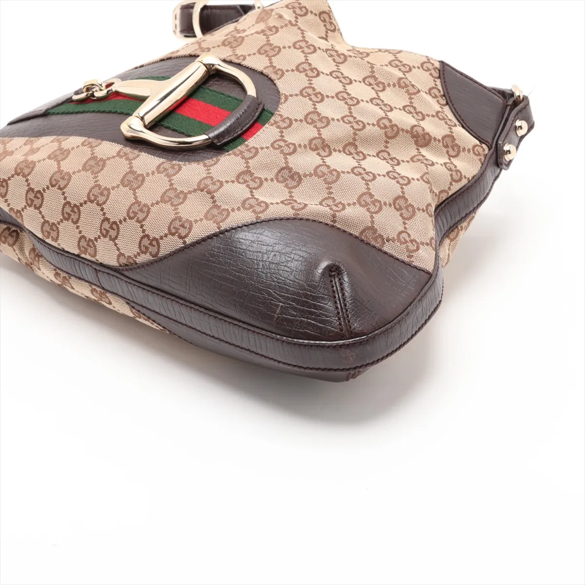 GG Canvas Horsebit 137388 Canvas x Leather Shoulder Bag Brown — view 3