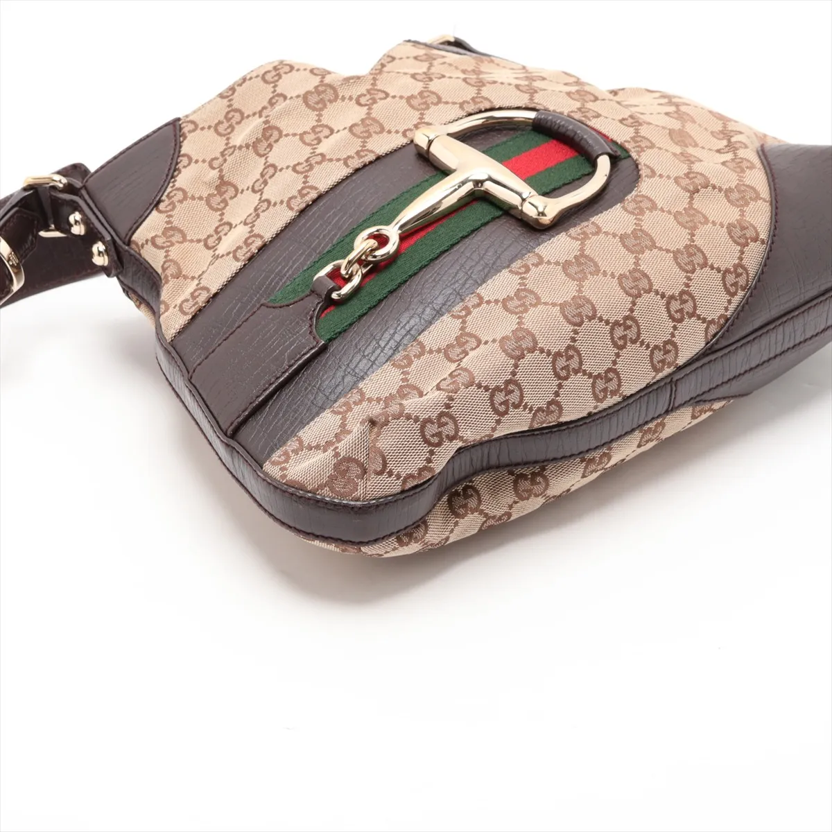 GG Canvas Horsebit 137388 Canvas x Leather Shoulder Bag Brown — view 4