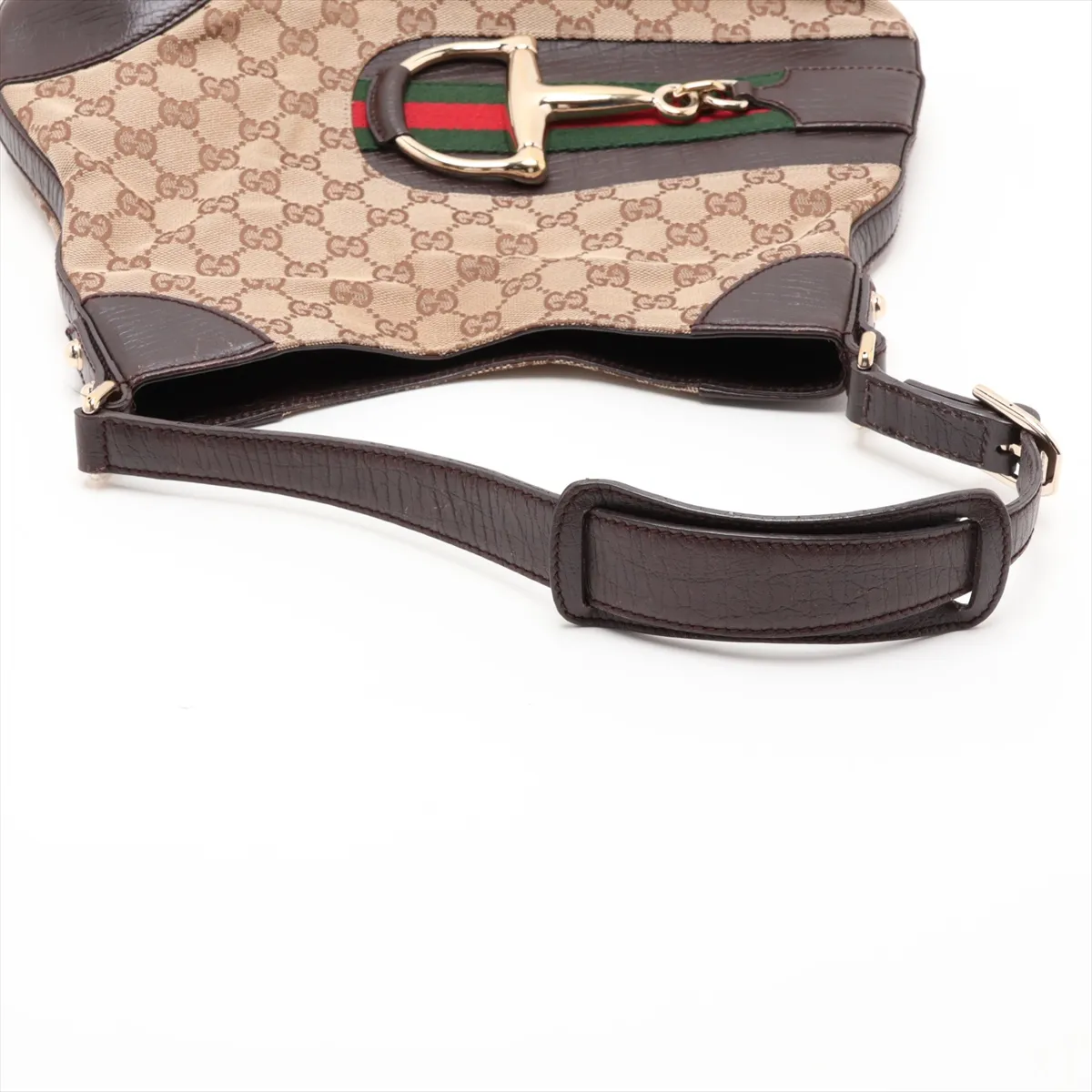 GG Canvas Horsebit 137388 Canvas x Leather Shoulder Bag Brown — view 5