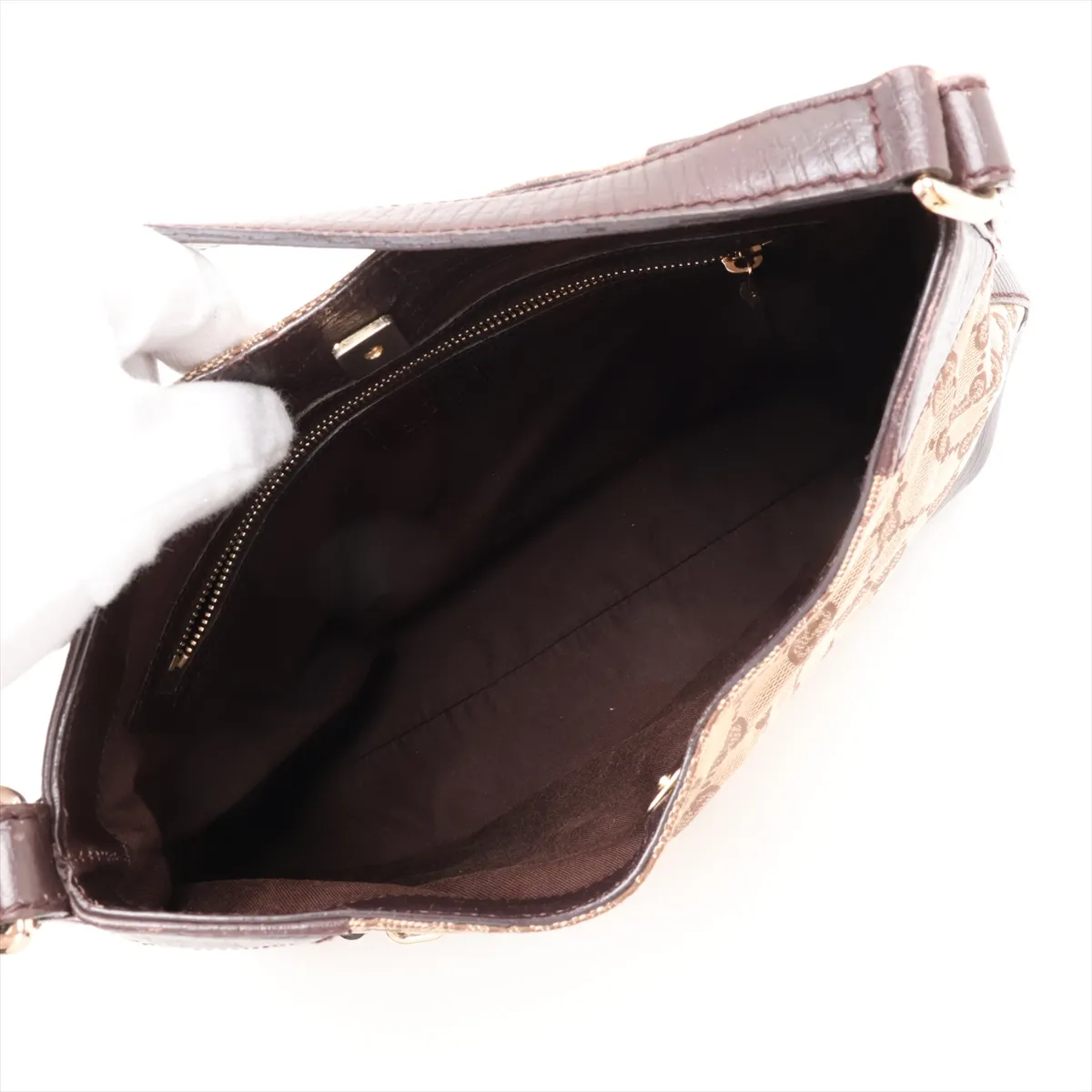 GG Canvas Horsebit 137388 Canvas x Leather Shoulder Bag Brown — view 7