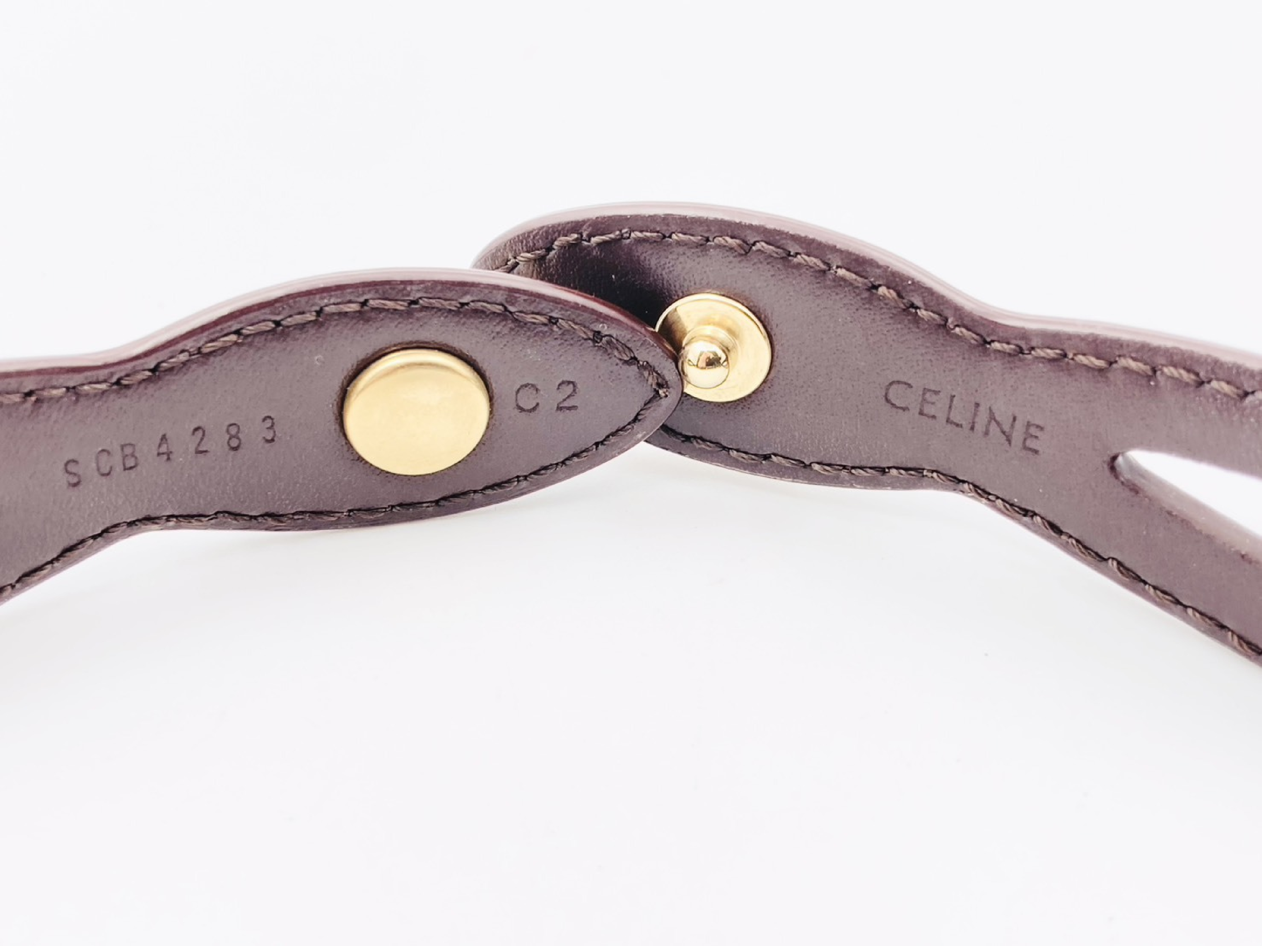 Triomphe Leather Choker Necklace C2 Brown x Gold Hedi Slimane Necklace — view 5