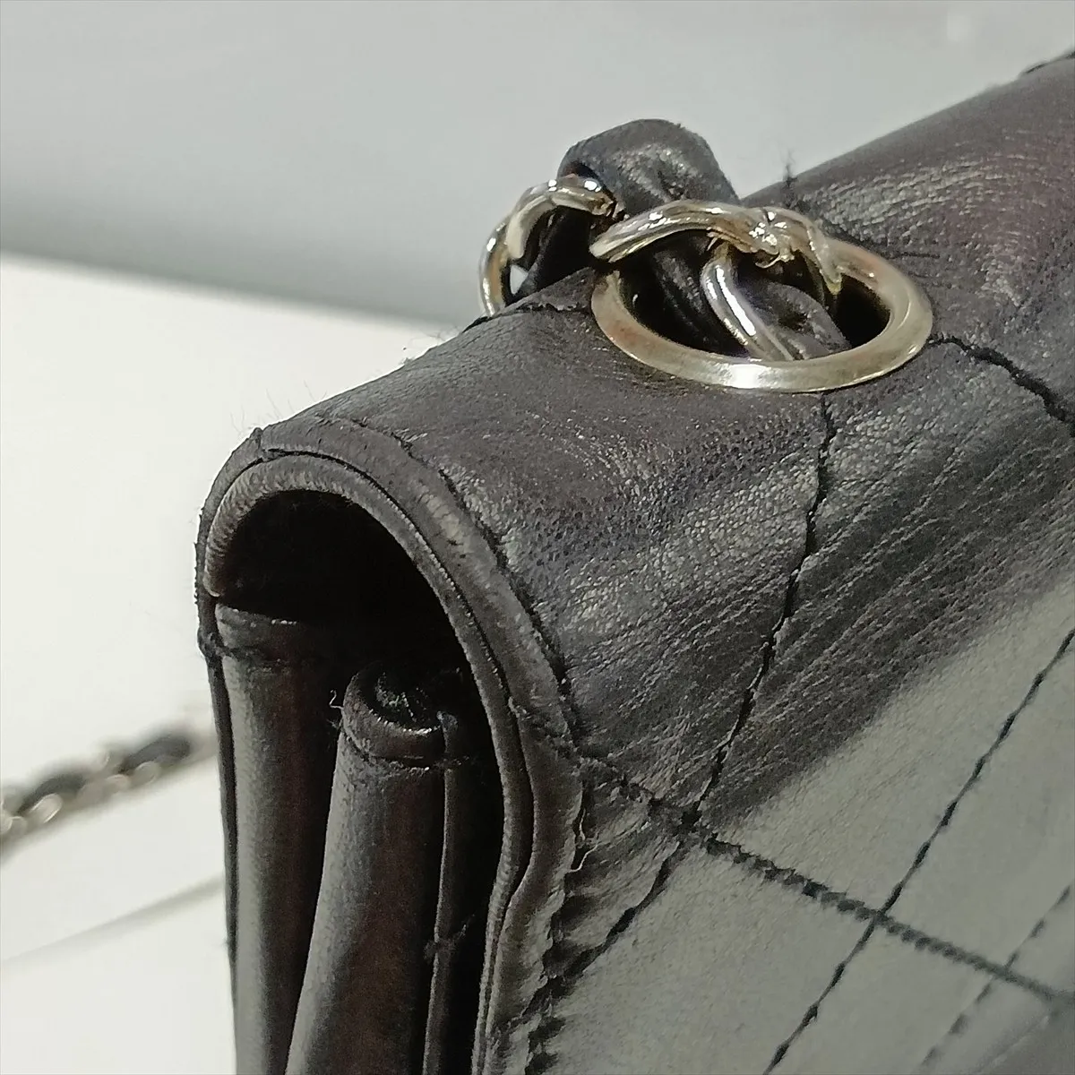 Matelassé Lambskin Single Flap Single Chain Bag, Black with Silver Hardware, 6072385, Series 6 — view 11