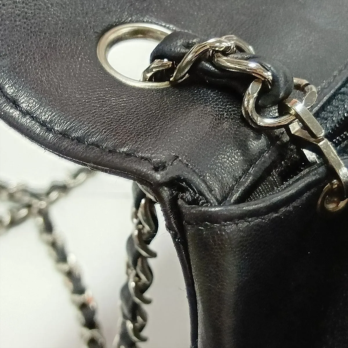 Matelassé Lambskin Single Flap Single Chain Bag, Black with Silver Hardware, 6072385, Series 6 — view 13