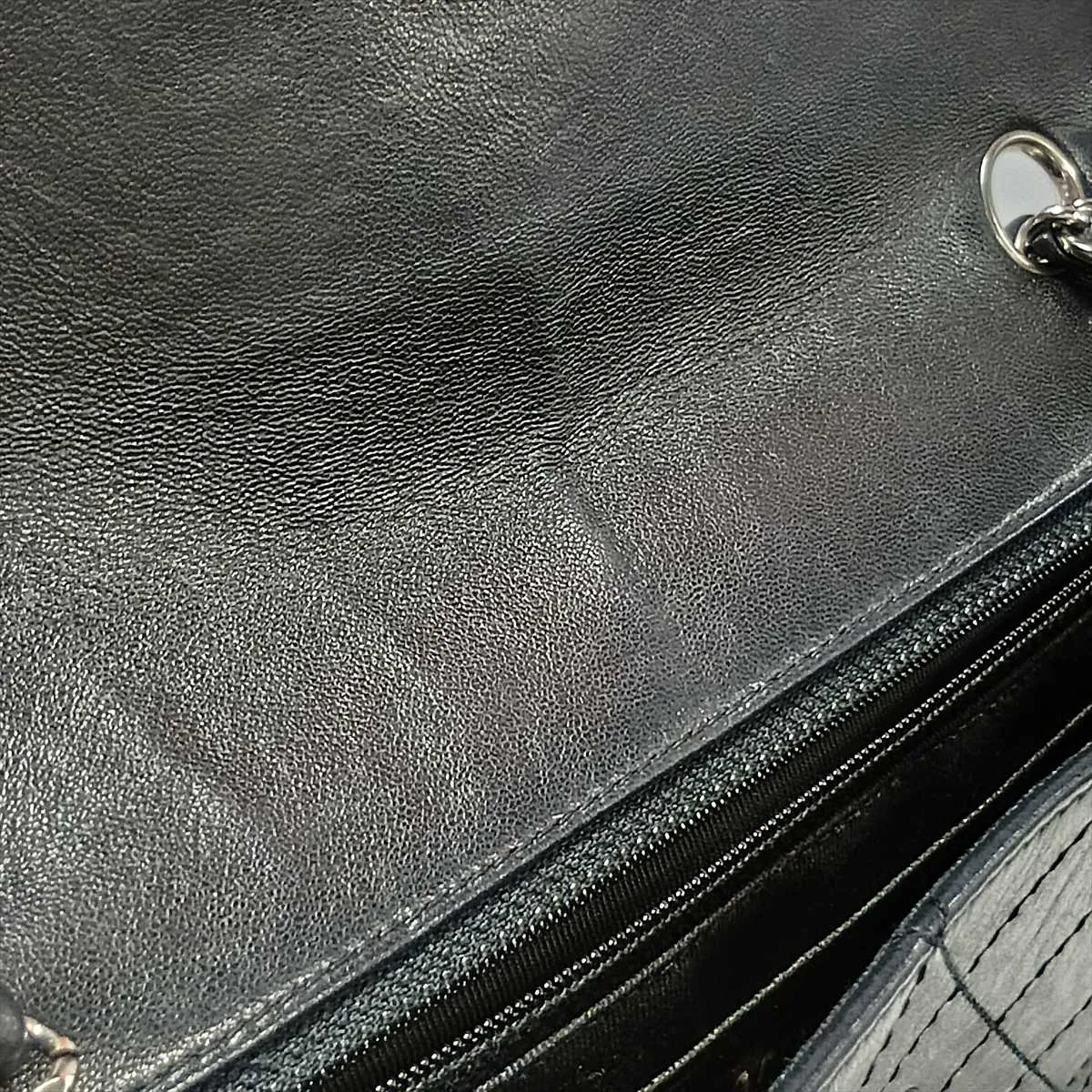 Matelassé Lambskin Single Flap Single Chain Bag, Black with Silver Hardware, 6072385, Series 6 — view 14