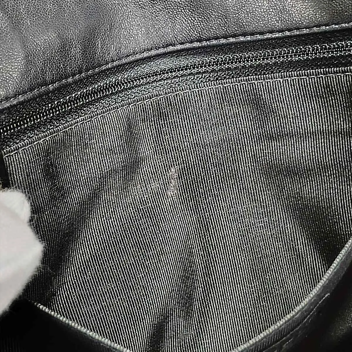 Matelassé Lambskin Single Flap Single Chain Bag, Black with Silver Hardware, 6072385, Series 6 — view 15