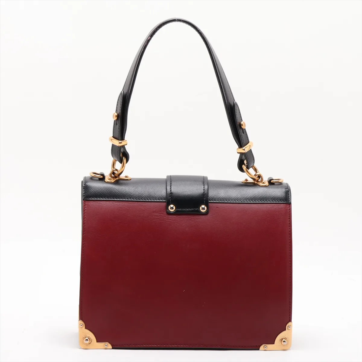 Cahier Lion Head Leather 2-Way Shoulder Bag, Red x Black, 1BD089 — view 2