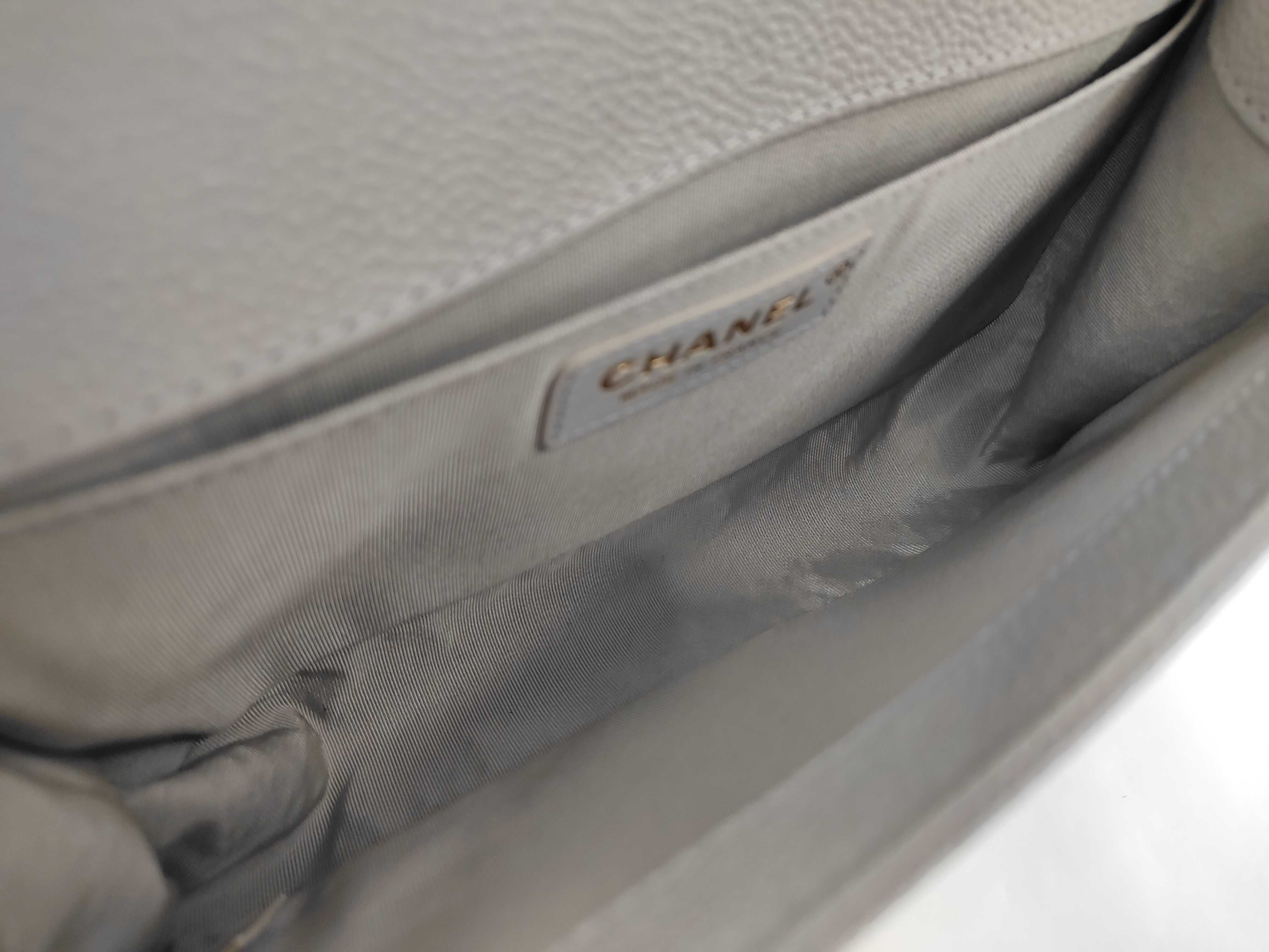 Boy Chanel Caviar Skin Chain Shoulder Bag, Gray, Serial Number 29 (Shoulder Bag) — view 10