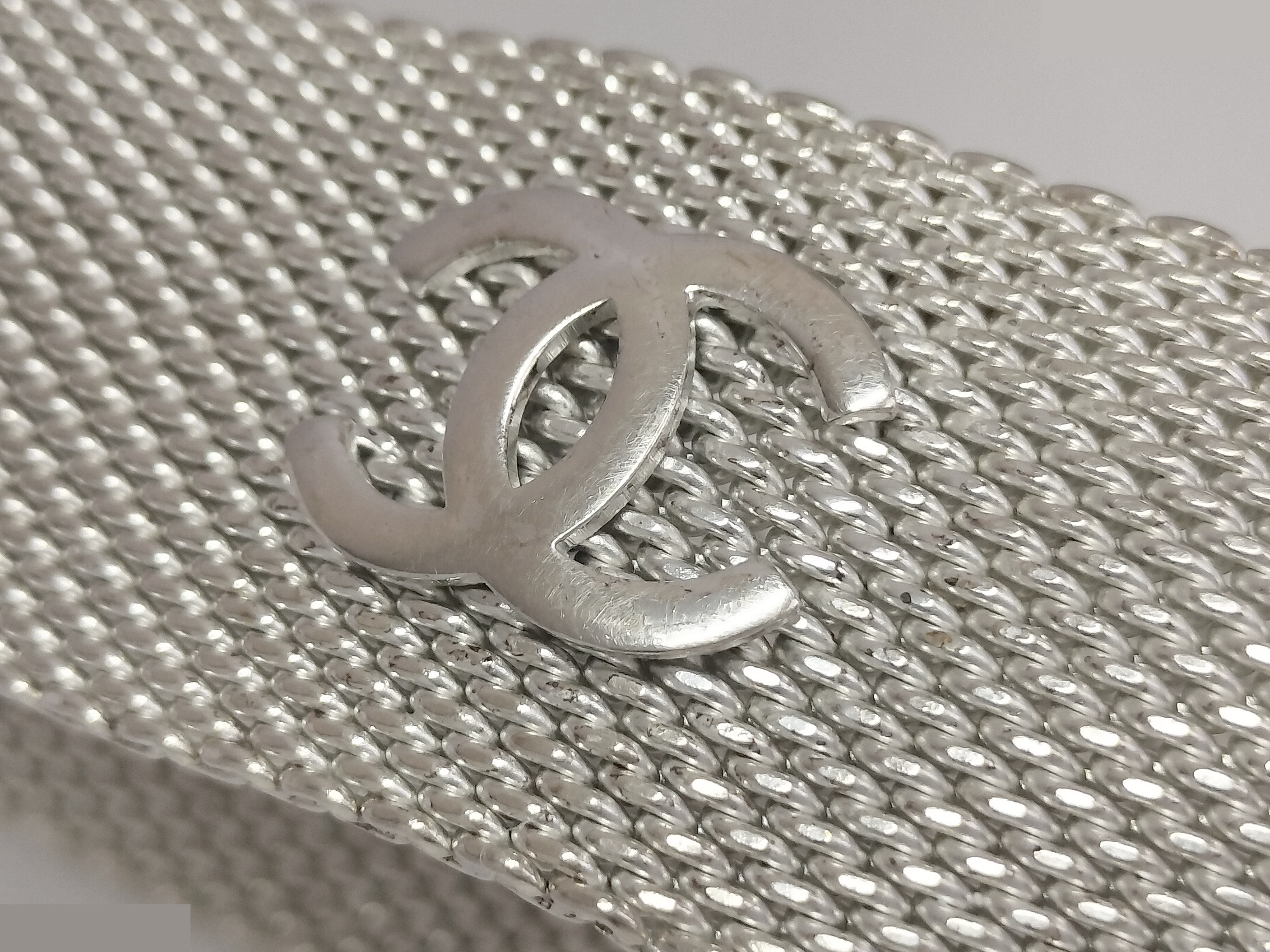 Coco Mesh Silver Bangle, Wrist Circumference Approx. 19.5cm — view 5