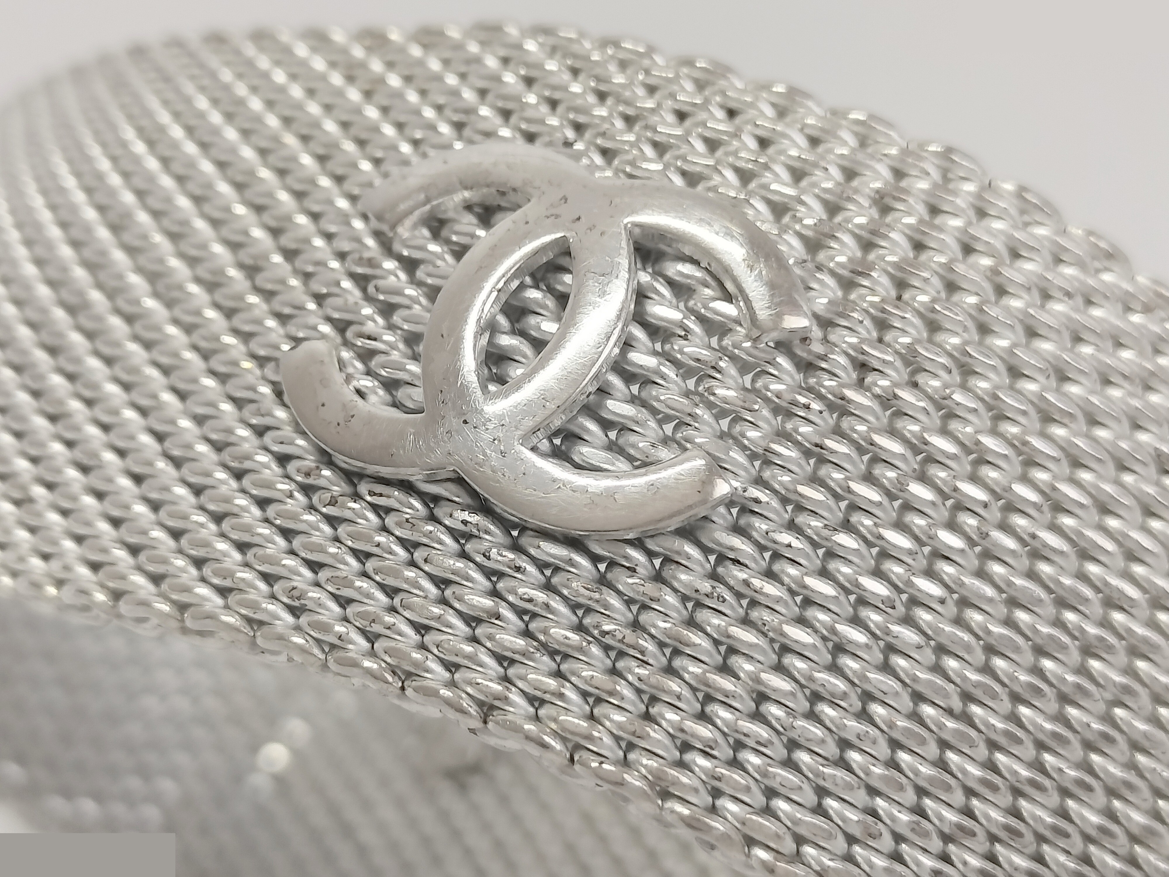 Coco Mesh Silver Bangle, Wrist Circumference Approx. 19.5cm — view 6