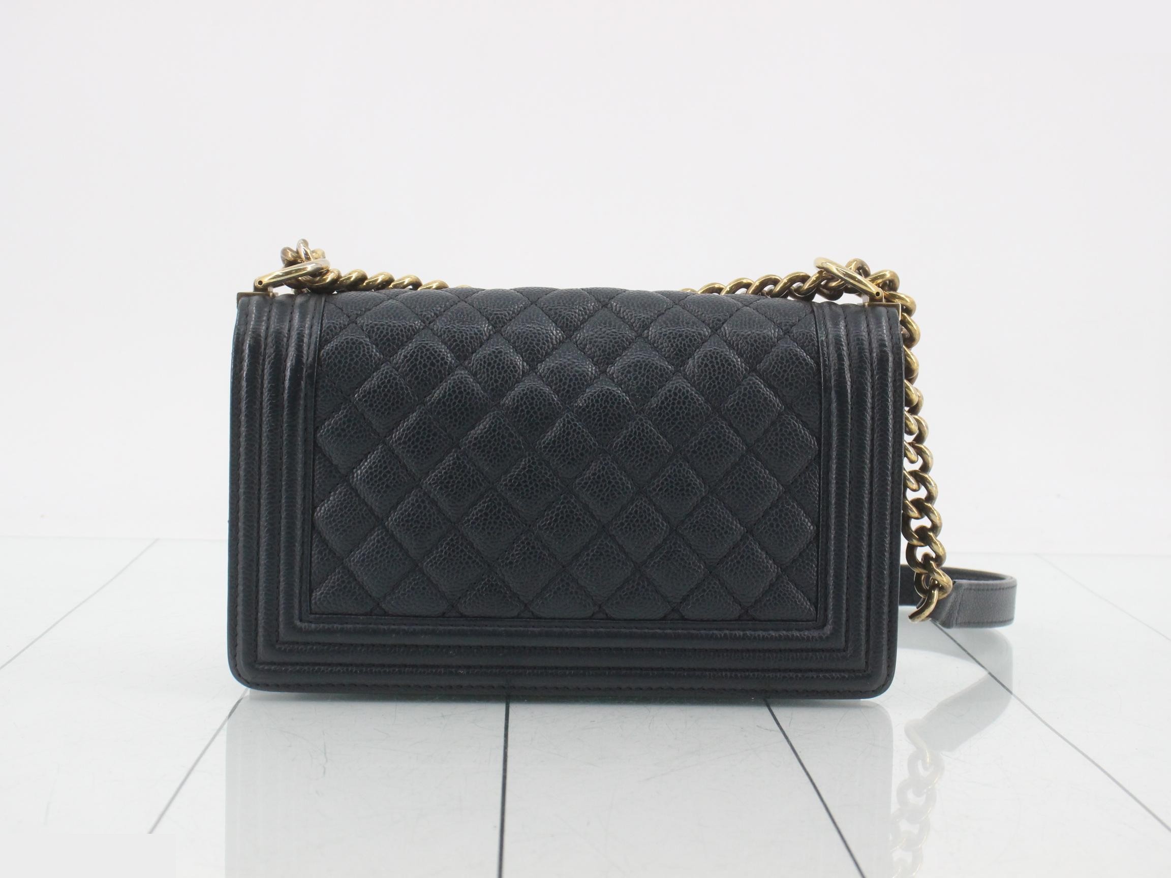 Boy Chanel Caviar Skin Chain Shoulder Bag — view 2