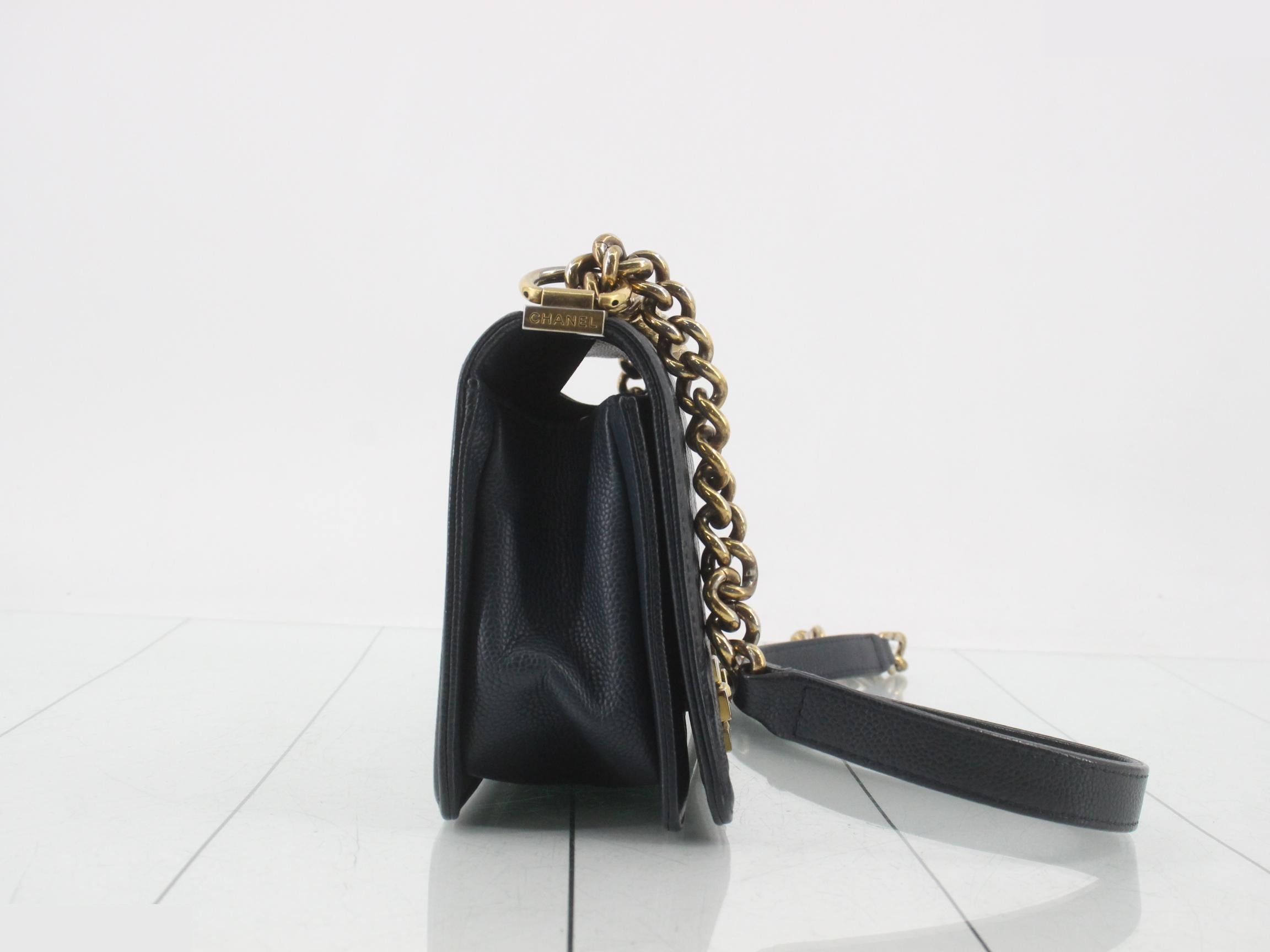 Boy Chanel Caviar Skin Chain Shoulder Bag — view 4