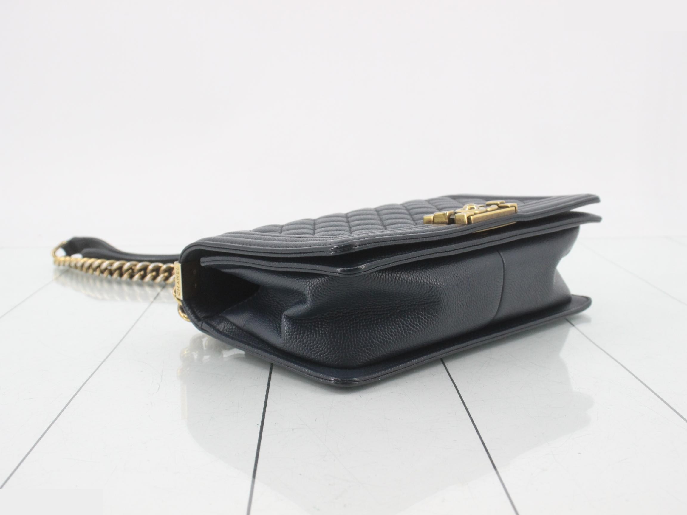 Boy Chanel Caviar Skin Chain Shoulder Bag — view 5