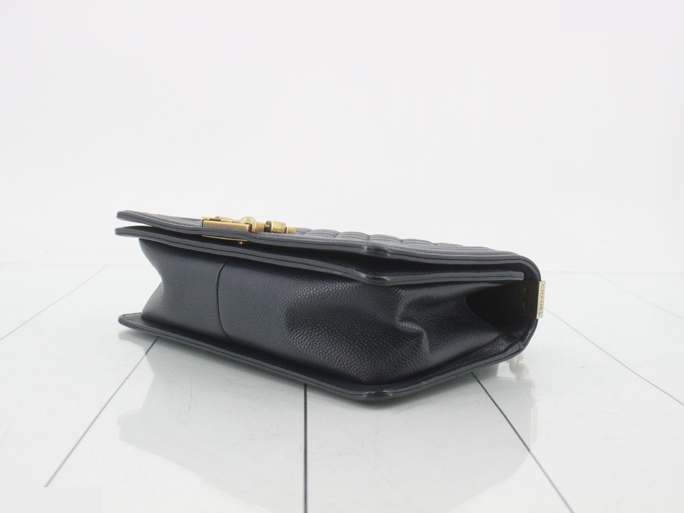 Boy Chanel Caviar Skin Chain Shoulder Bag — view 6