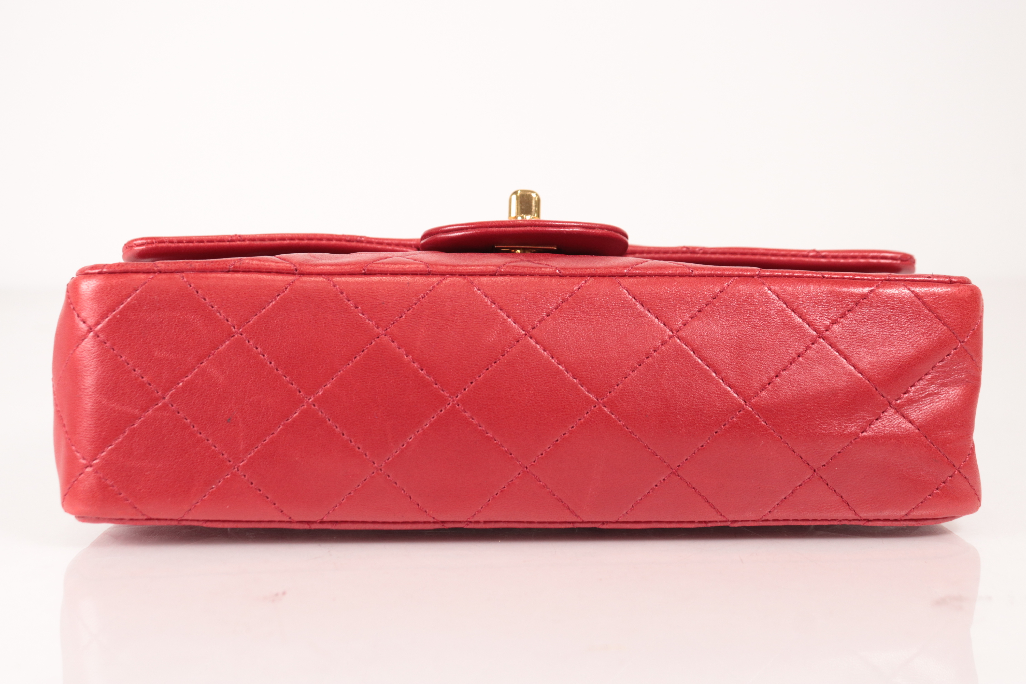 W-Flap 23 Lambskin Chain Shoulder Bag, Red, Series 1 — view 7