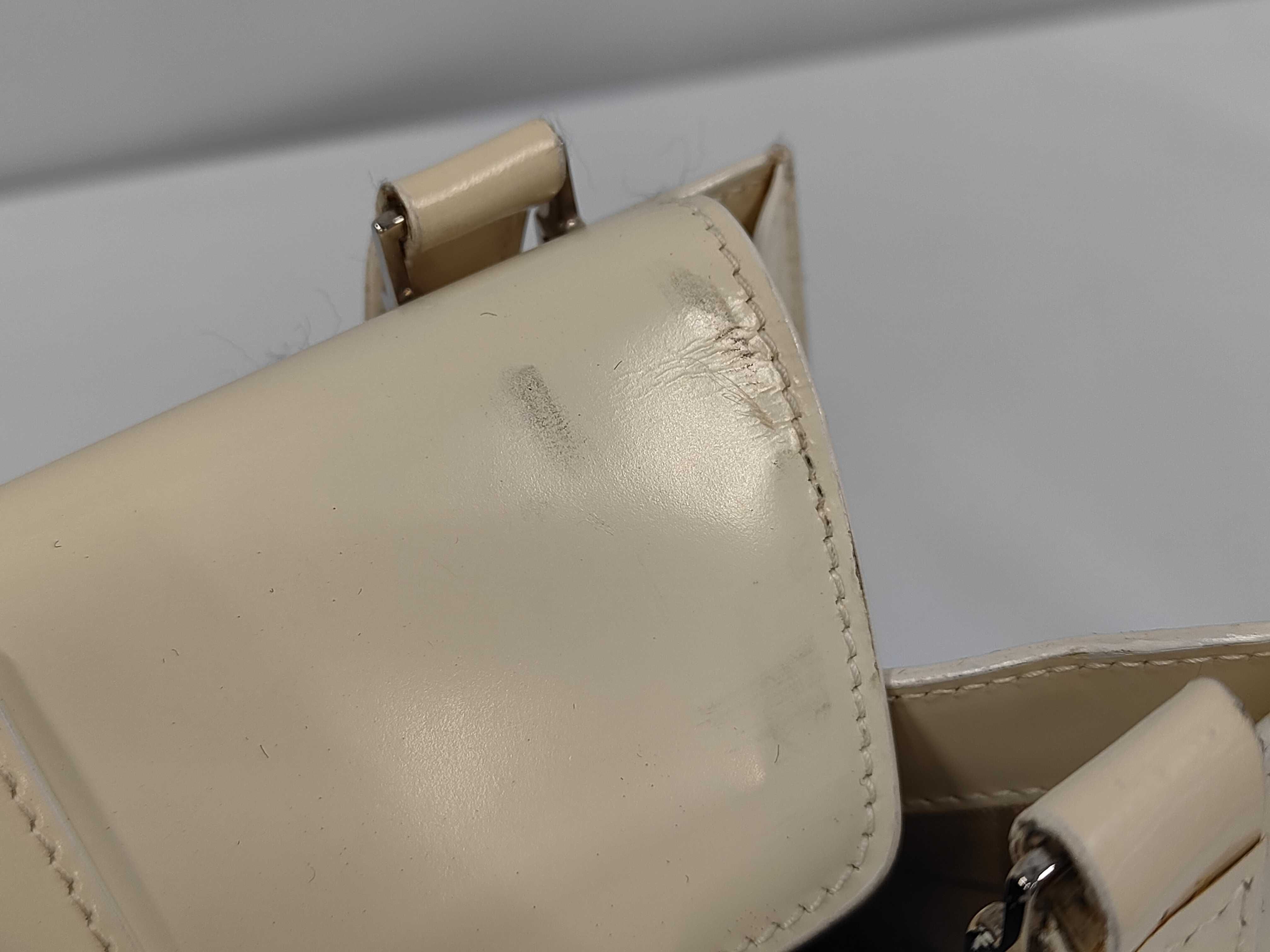 2-way handbag with strap, calf leather, white - handbag — view 7