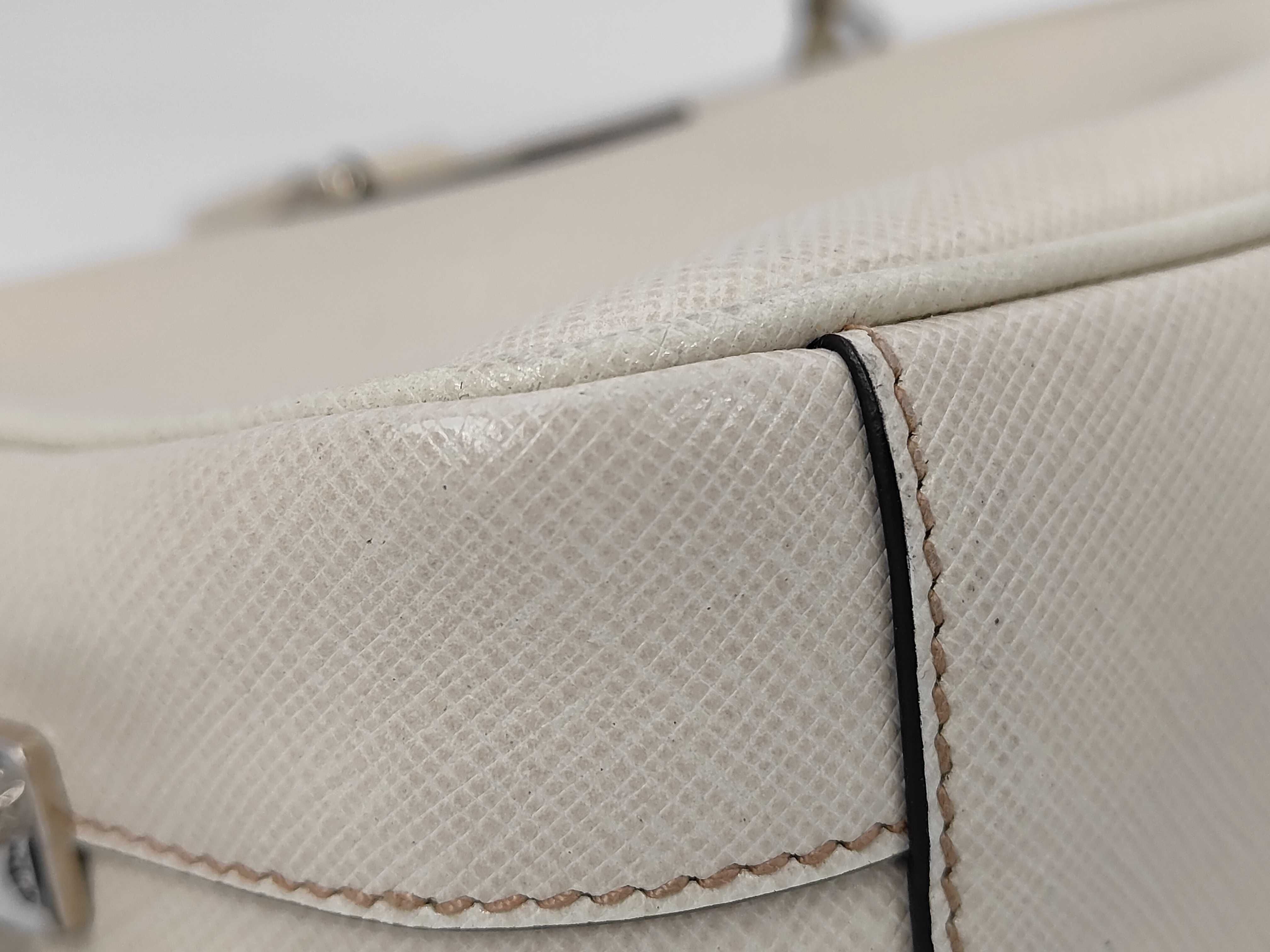 Saffiano Leather Handbag with Triangle Logo — view 6