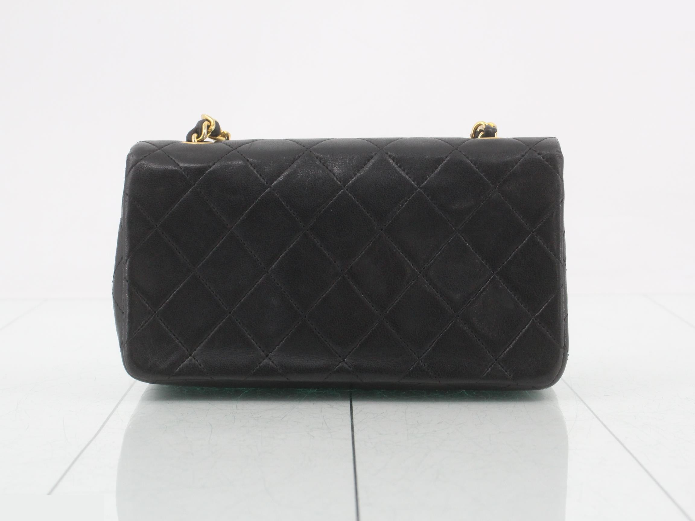 Matelassé Classic Chain Shoulder Bag, Lambskin, Black, Series 1, with original seal, W19 — view 2