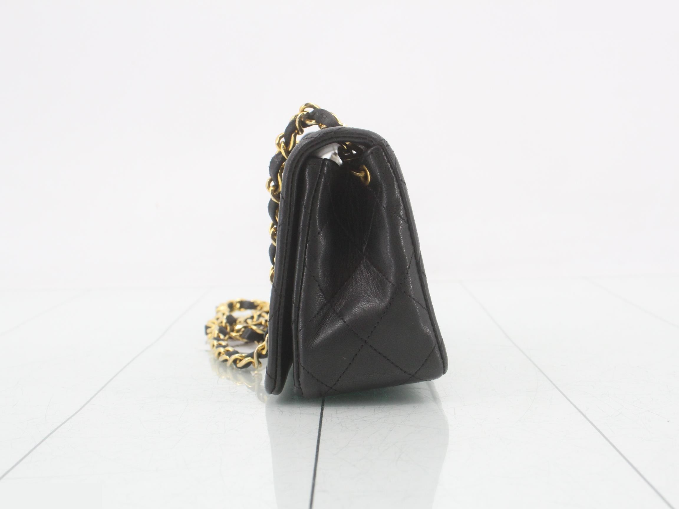 Matelassé Classic Chain Shoulder Bag, Lambskin, Black, Series 1, with original seal, W19 — view 3