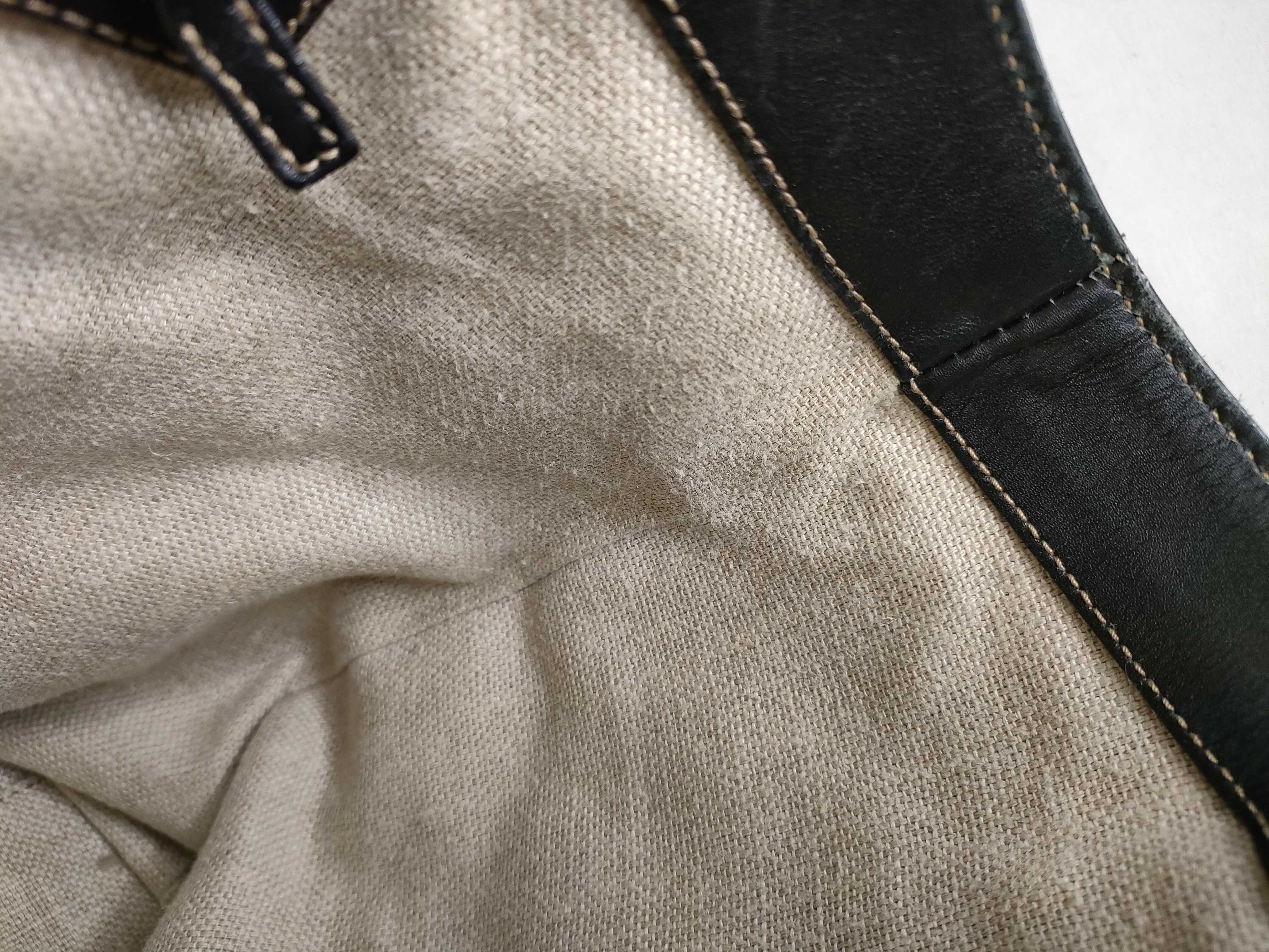 141432 Tote Bag, Canvas and Leather, Beige and Black Tote Bag — view 8