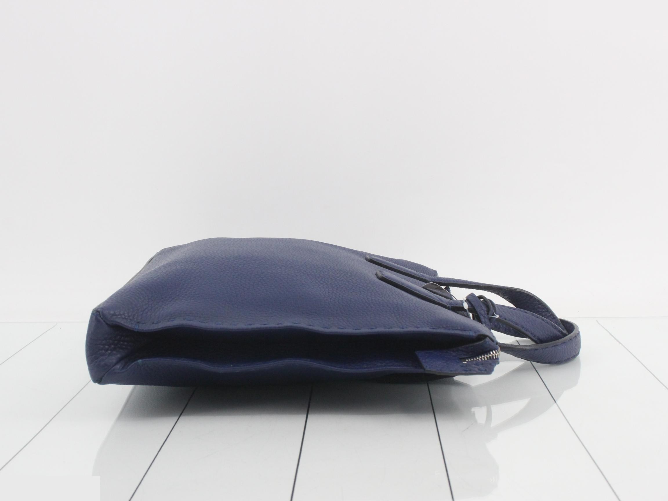Selleria Business Bag, Leather, Navy — view 3