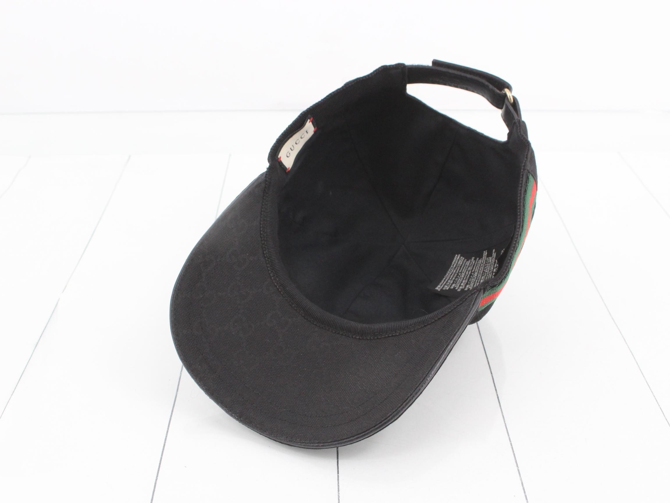 200035 Baseball Cap, GG Canvas, Size M, Black — view 3