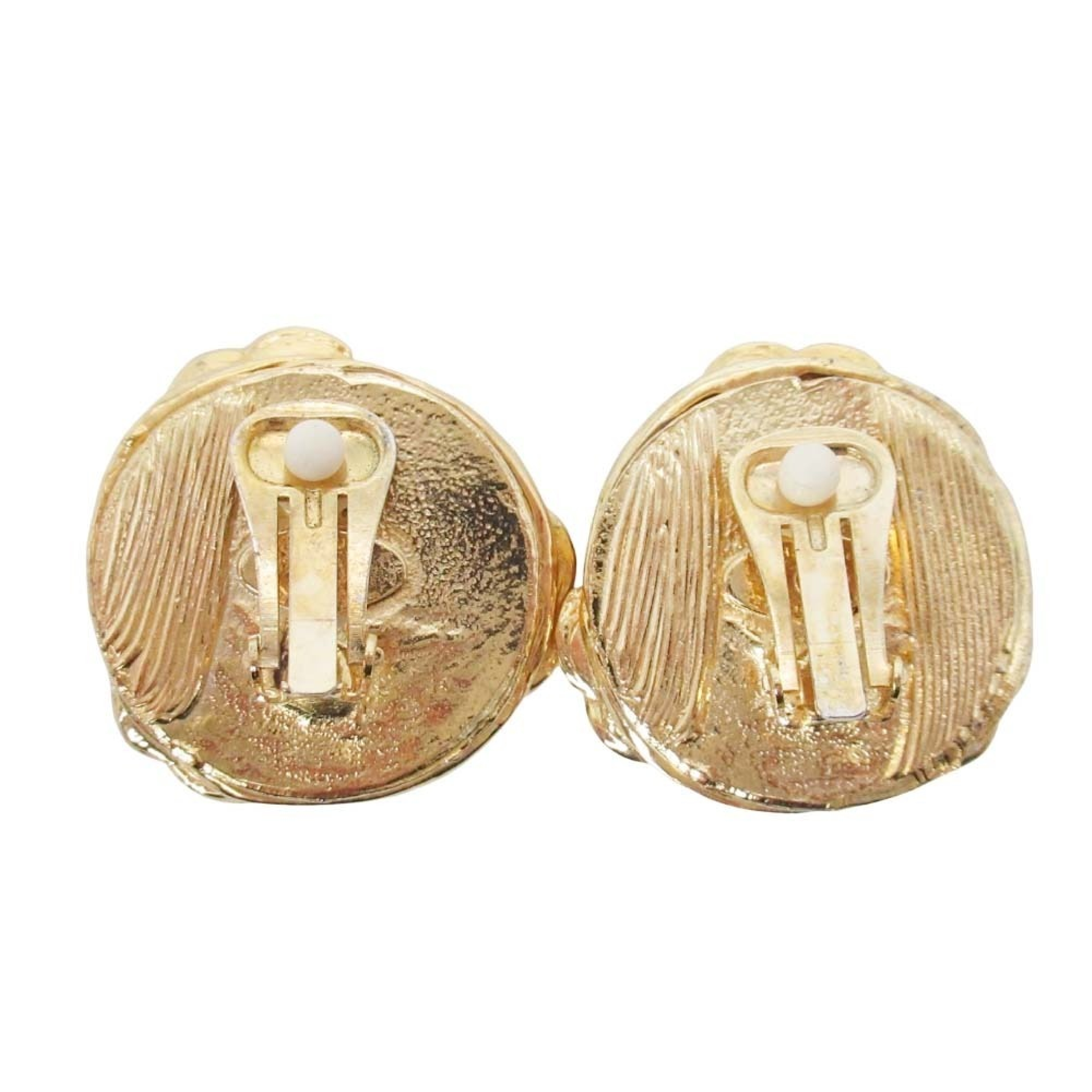 1990 vintage Coco Mark Gripoix earrings, costume jewelry, accessories, gold, red, other accessories. — view 2