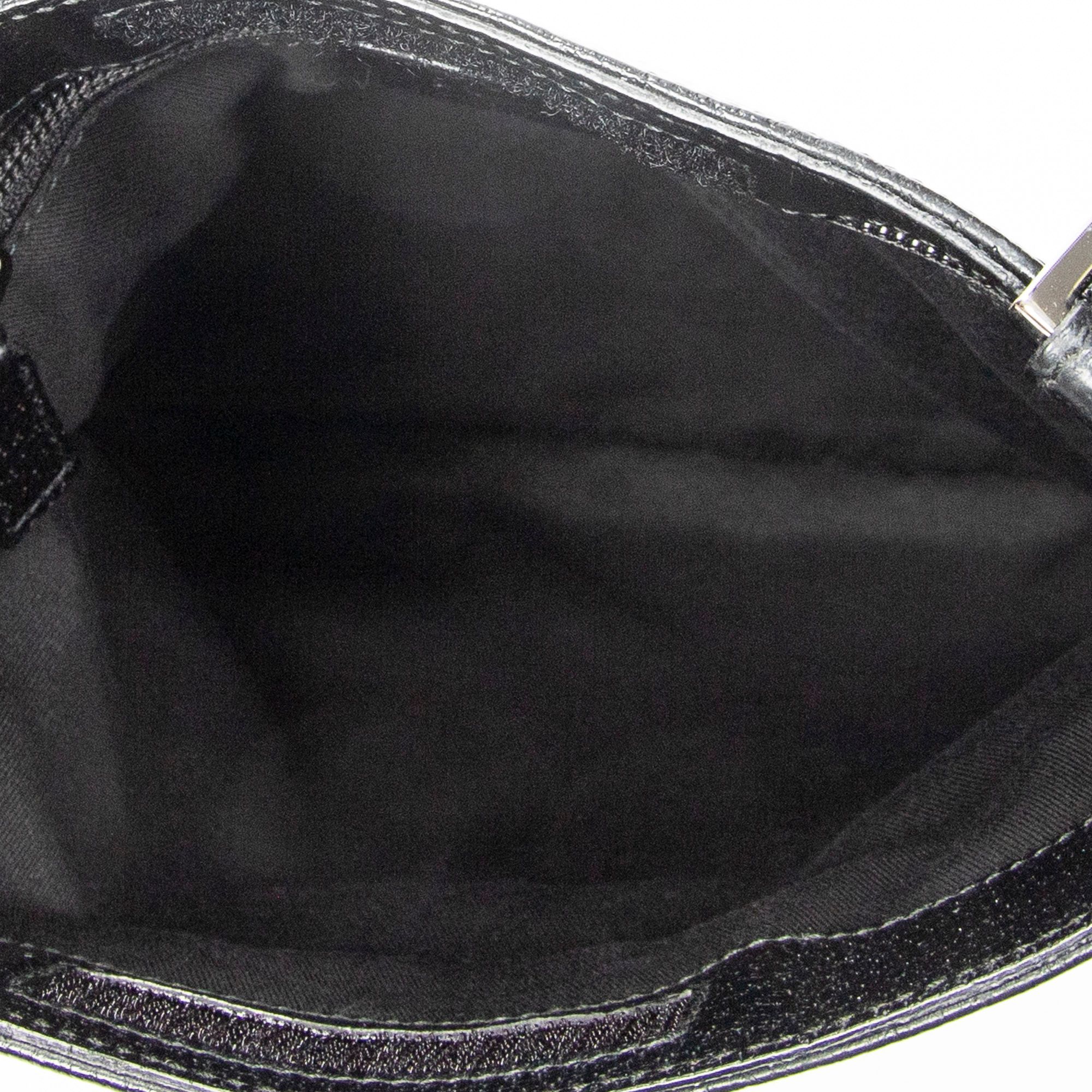 Small Flat Messenger Black Monogrammed Canvas Silver — view 9