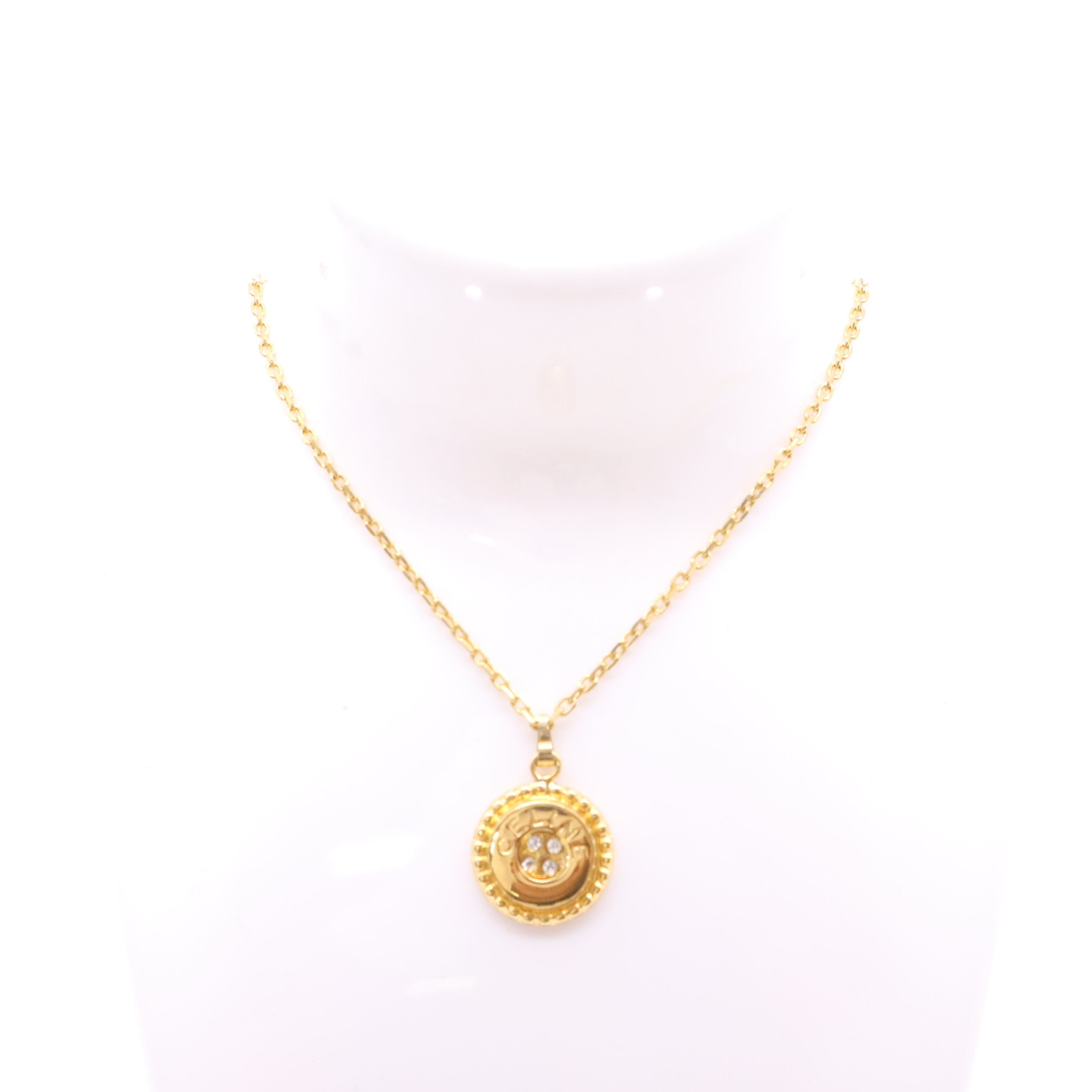 GP x Rhinestone Logo Plate Necklace