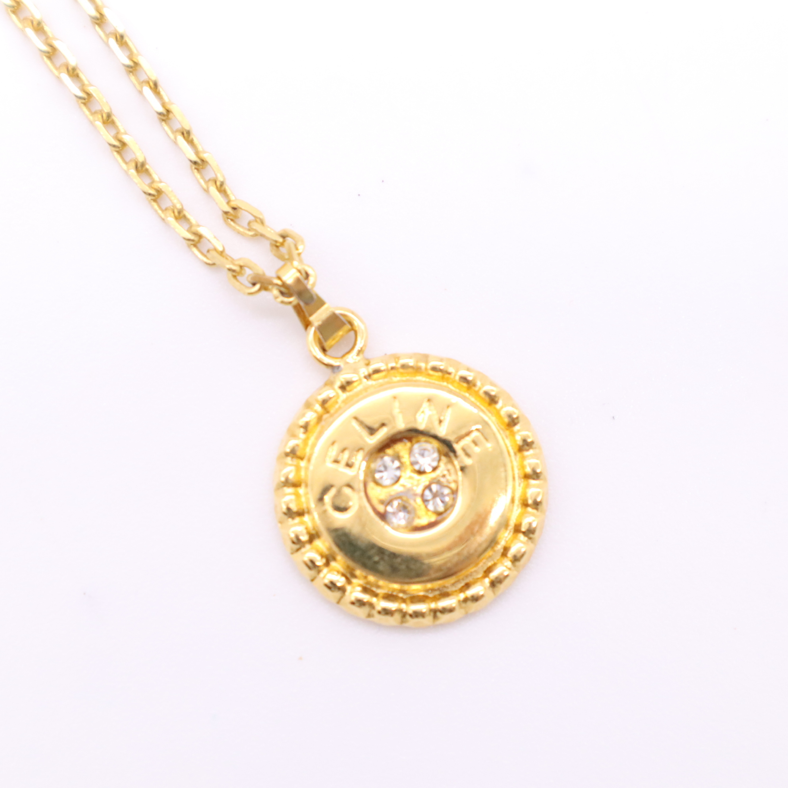 GP x Rhinestone Logo Plate Necklace — view 4
