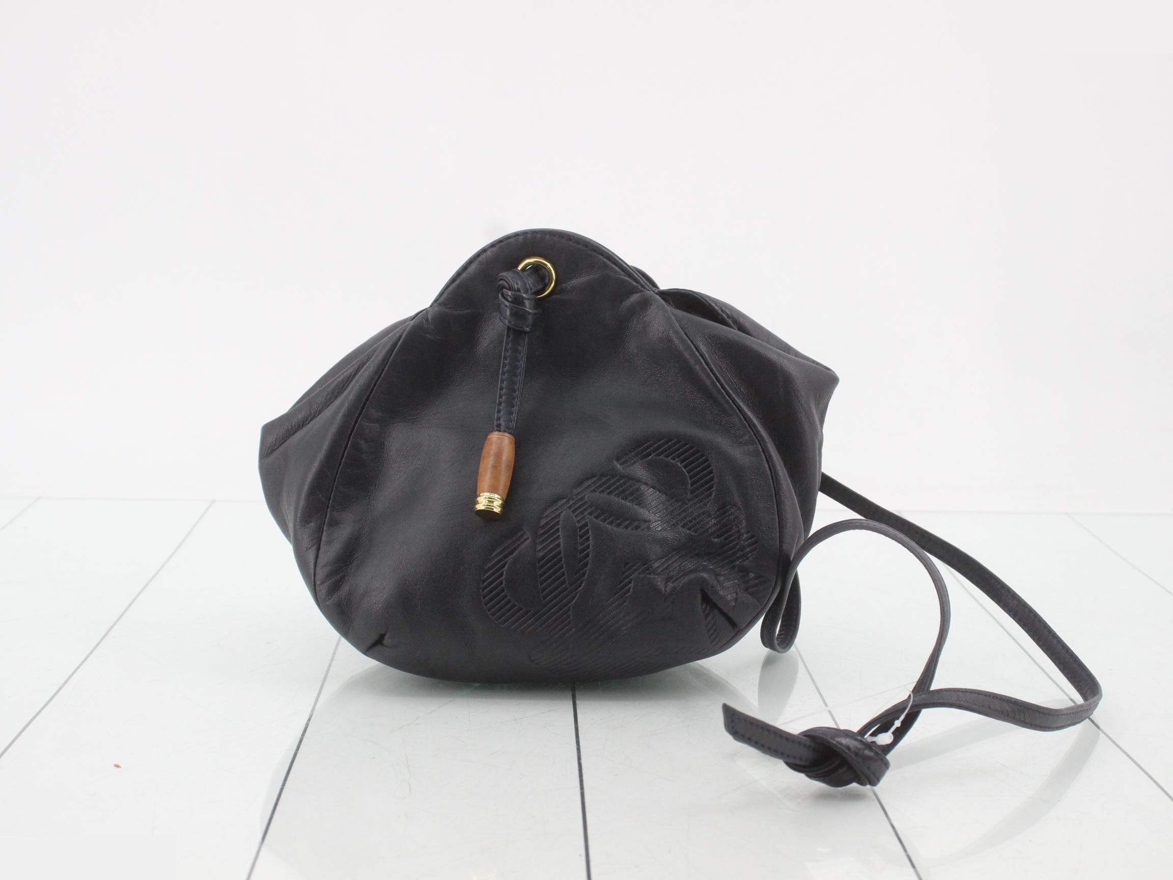 Anagram Shoulder Bag, Dark Blue