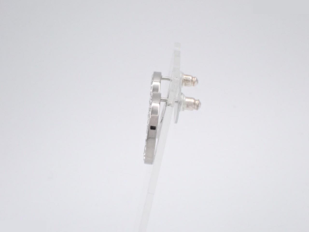 earrings, B22V, Coco Mark, rhinestone, round shape, 2cm wide. — view 3
