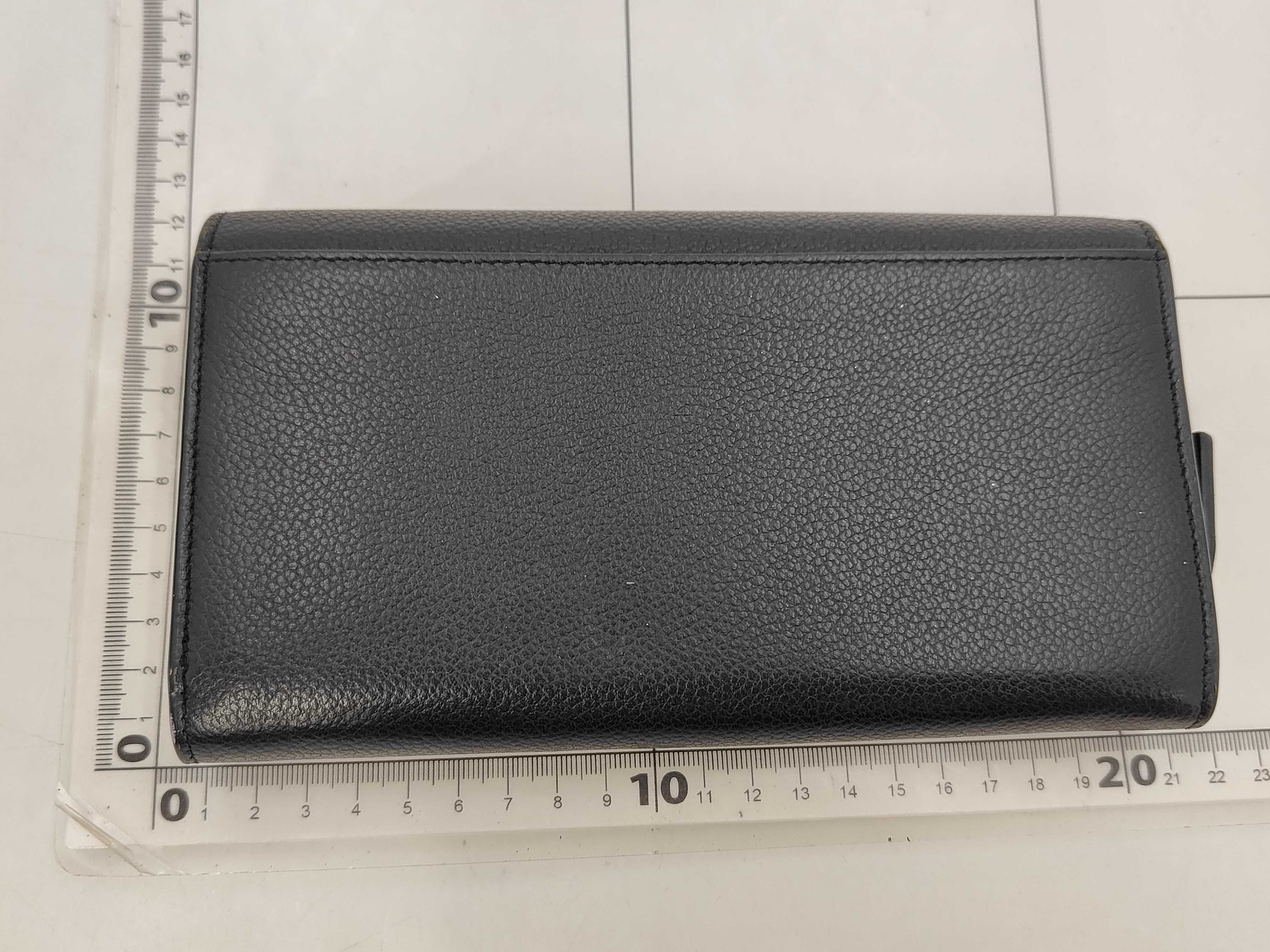 logo embossed YSL hardware long wallet — view 2