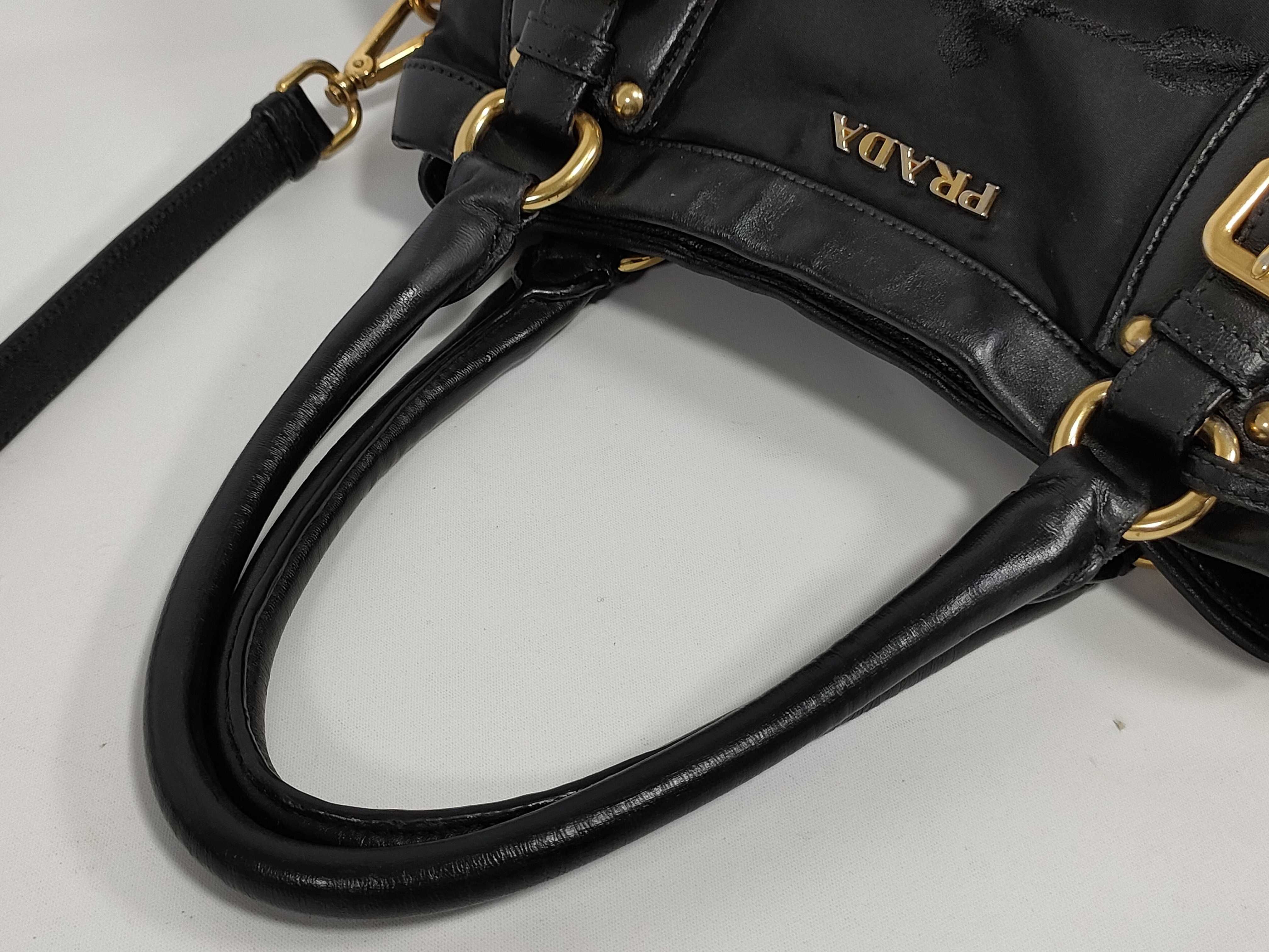 Tessuto Pocono Nylon Leather-Trimmed Buckle 2-Way Shoulder Bag (Handbag) — view 3