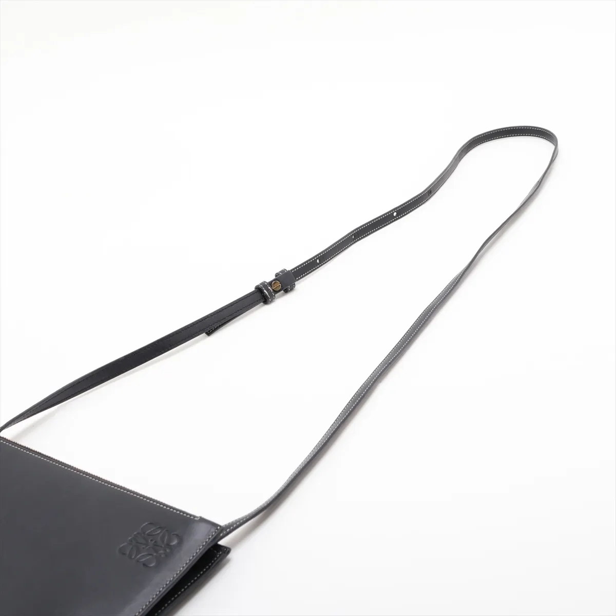 Gate Double Zip Leather Shoulder Bag, Black — view 5