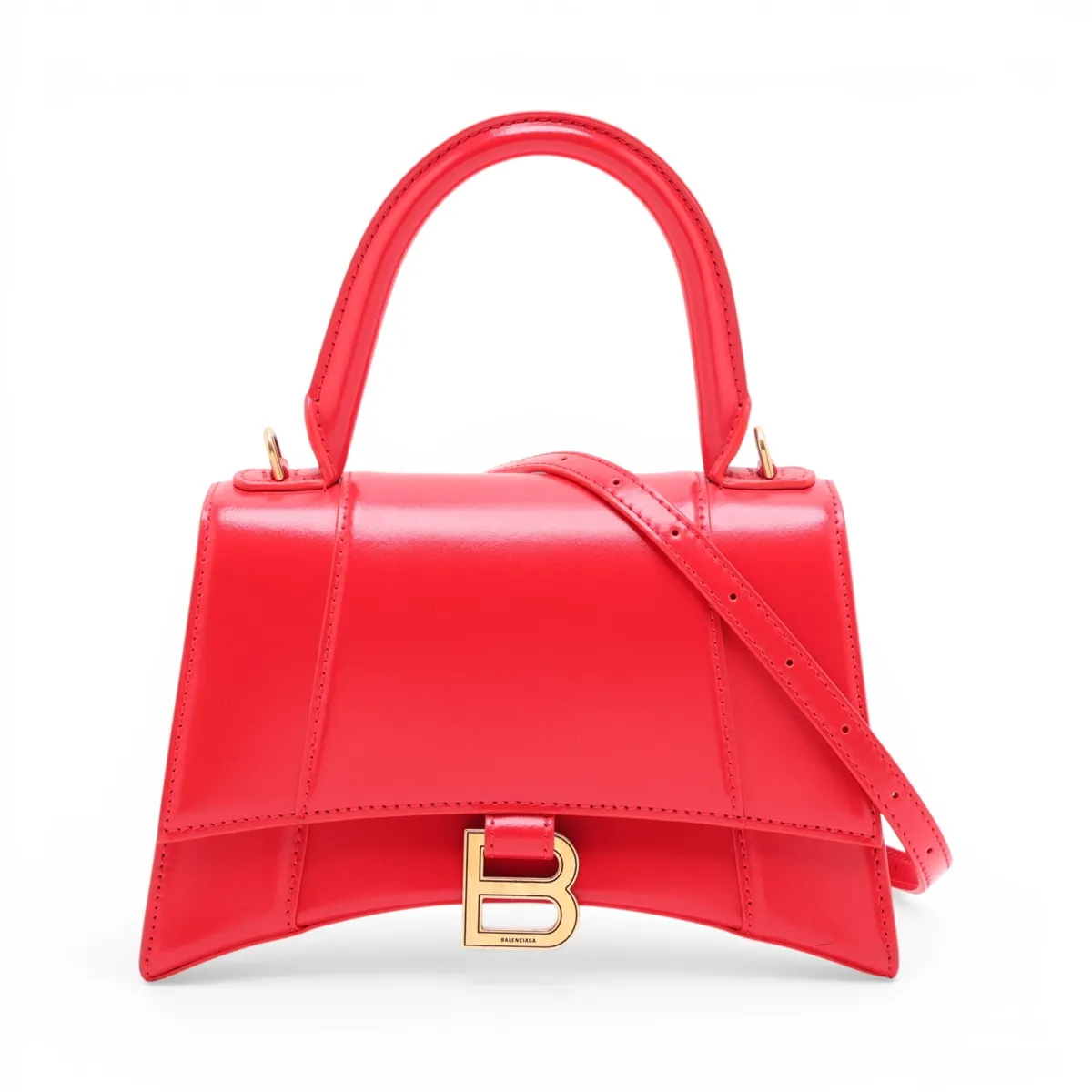 Hourglass Leather 2-Way Handbag, Red, 593546