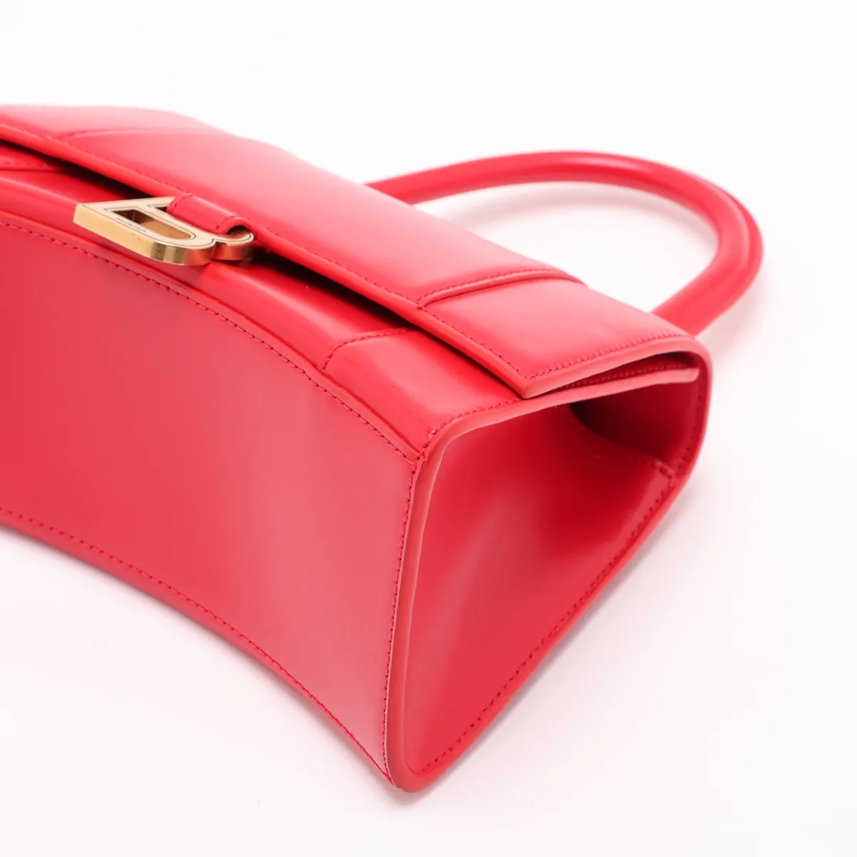 Hourglass Leather 2-Way Handbag, Red, 593546 — view 3