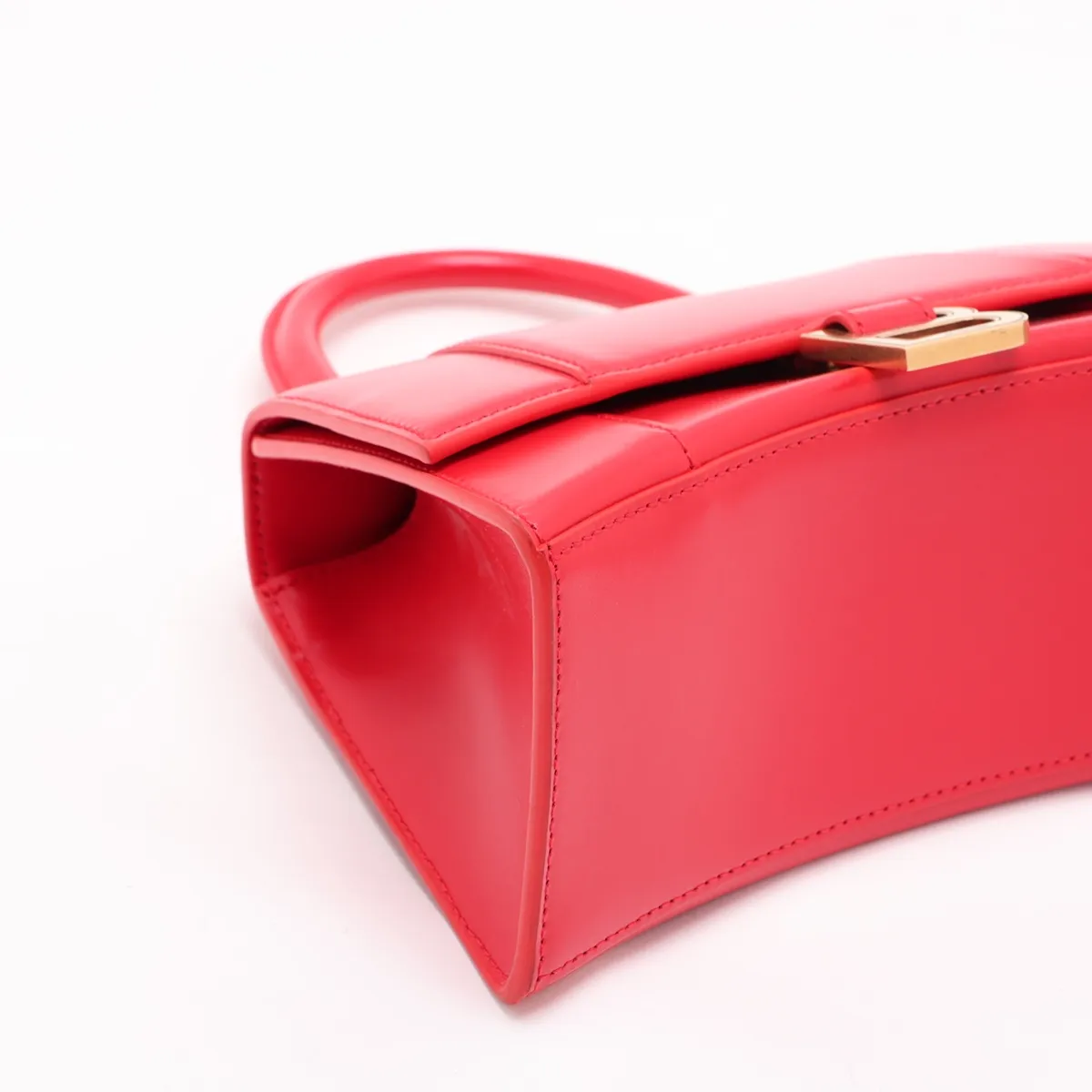 Hourglass Leather 2-Way Handbag, Red, 593546 — view 4