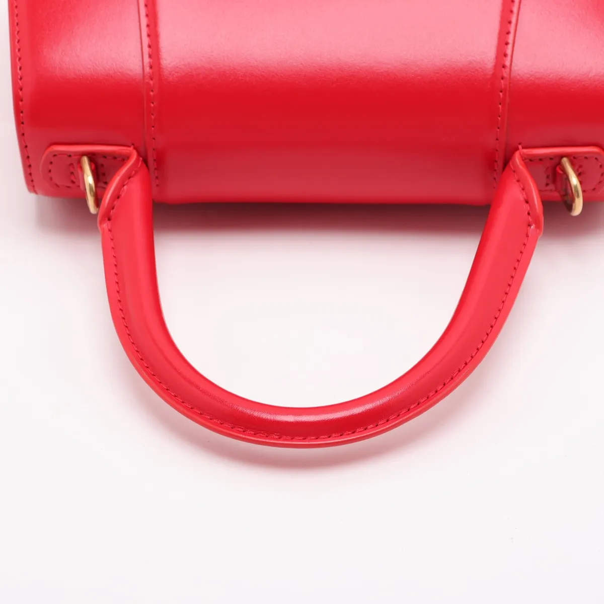 Hourglass Leather 2-Way Handbag, Red, 593546 — view 5