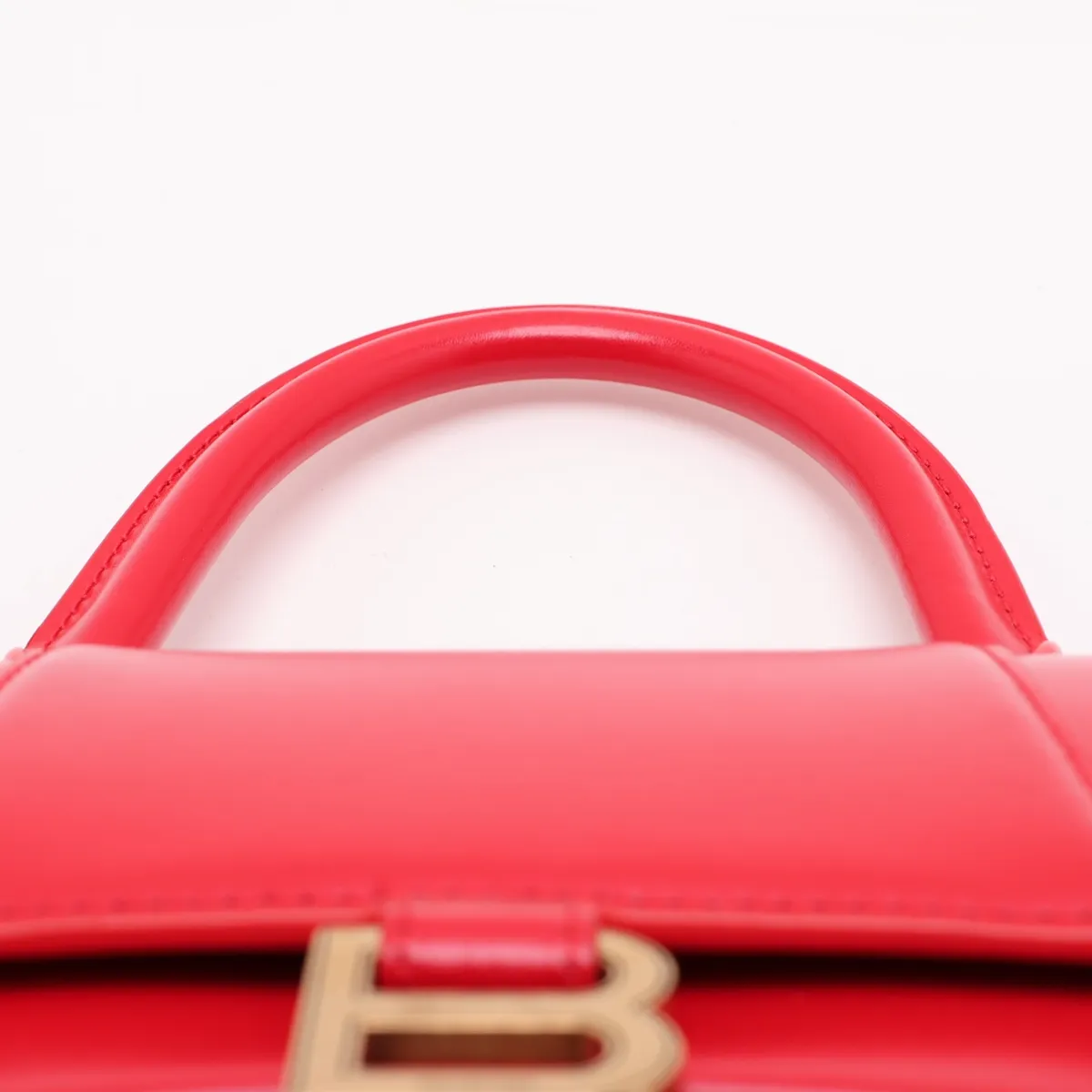 Hourglass Leather 2-Way Handbag, Red, 593546 — view 6