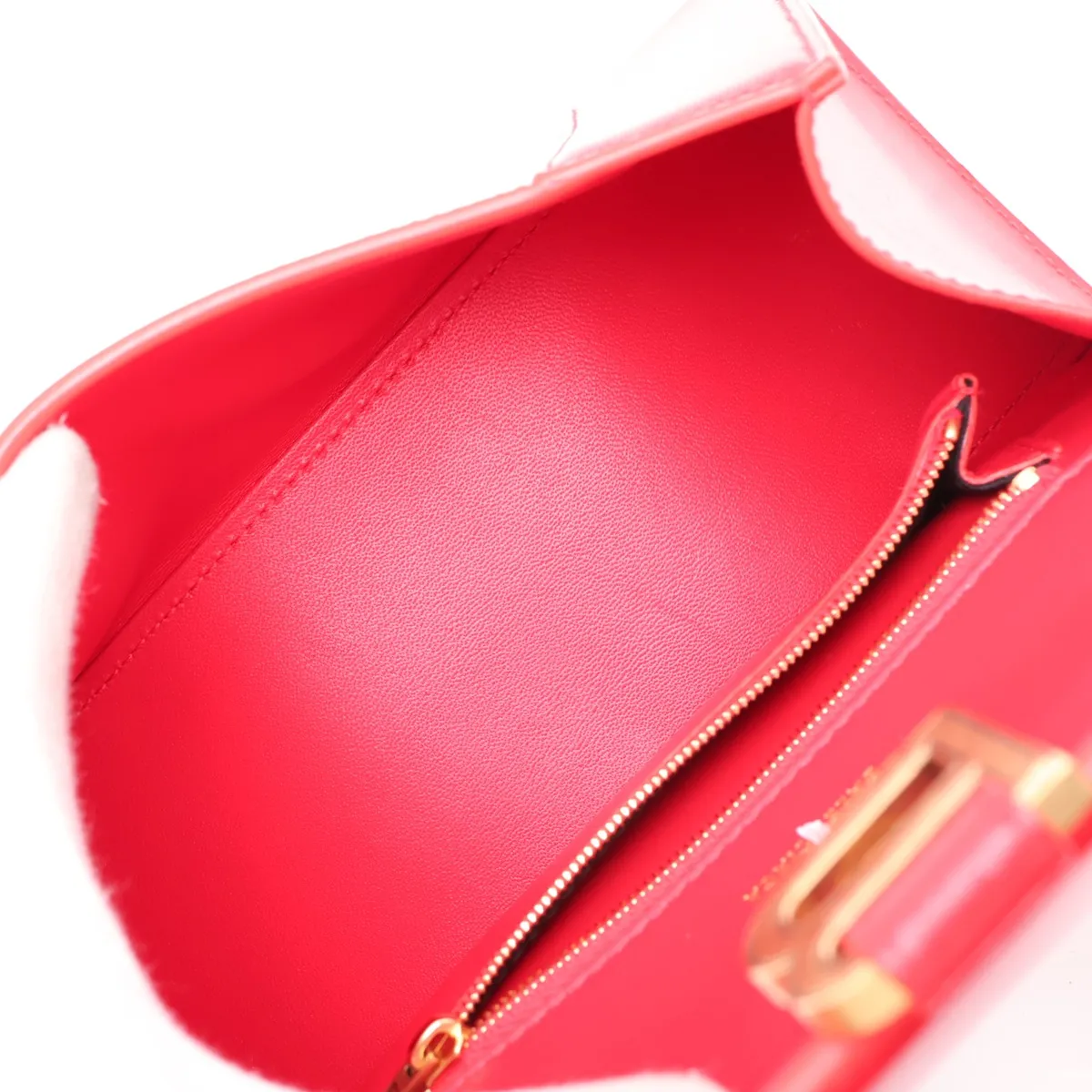 Hourglass Leather 2-Way Handbag, Red, 593546 — view 8