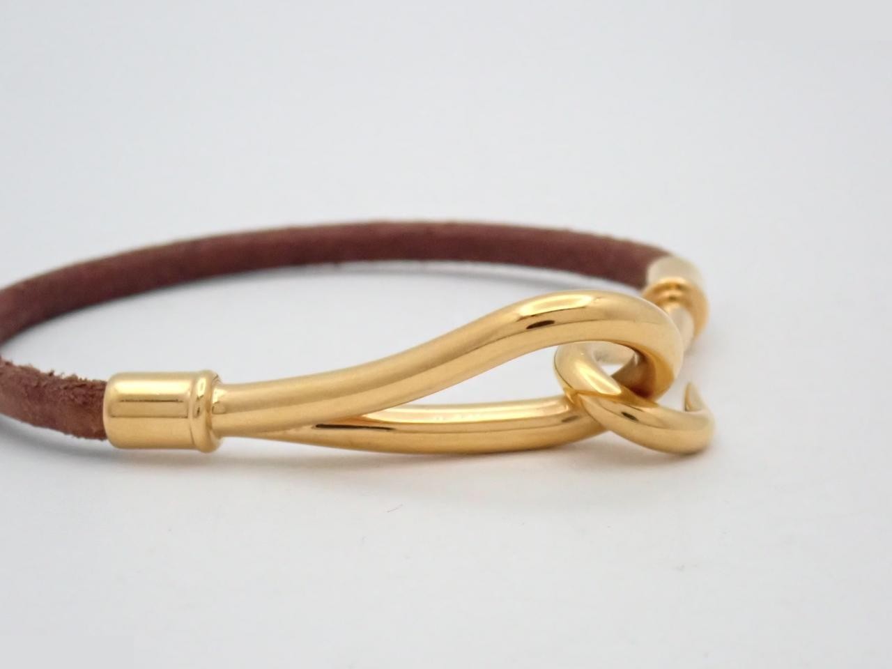 Jumbo bracelet, brown and gold. — view 3