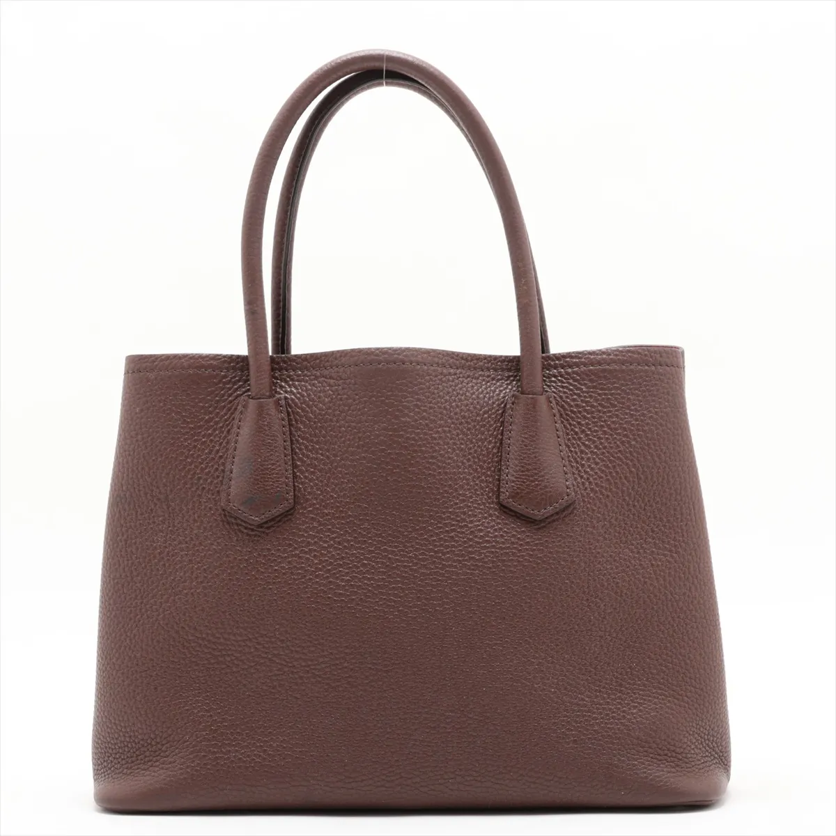 Leather 2-Way Handbag, Brown — view 2