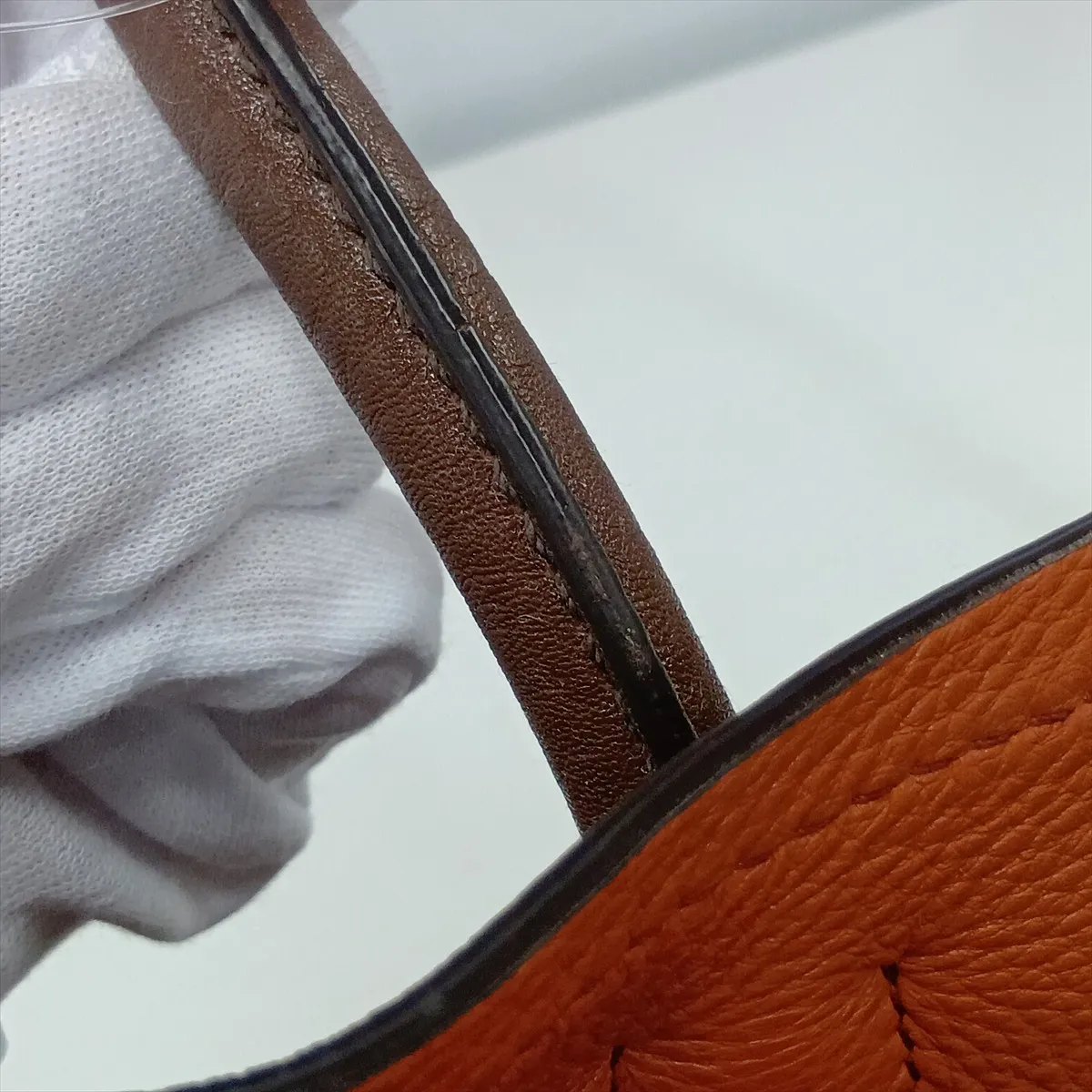 Leather 2-Way Handbag, Brown — view 14