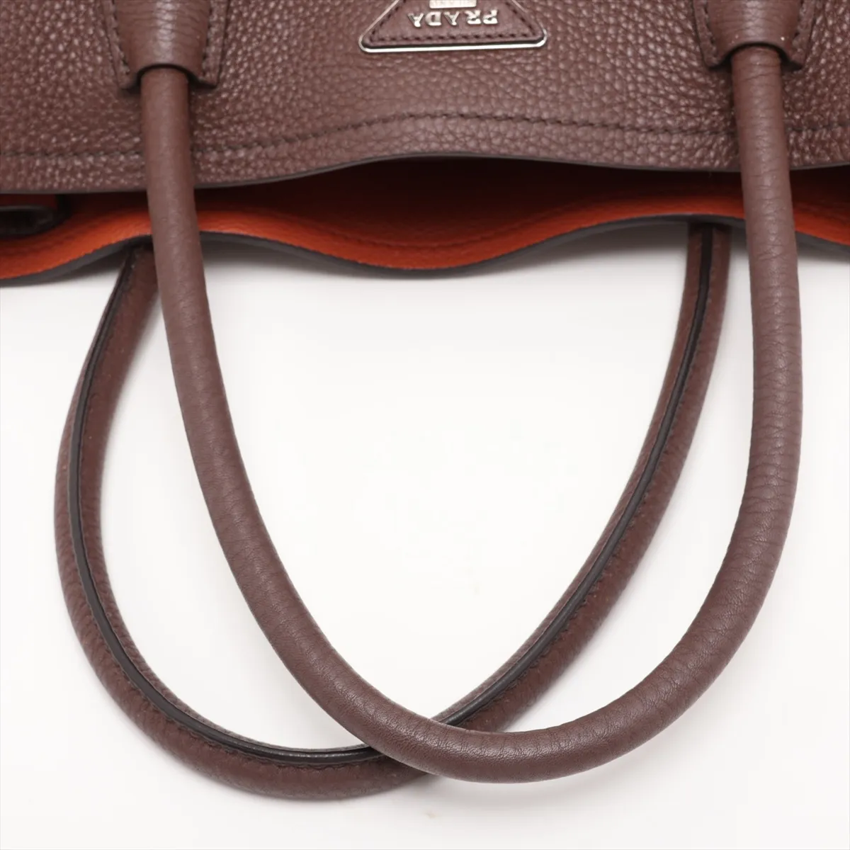 Leather 2-Way Handbag, Brown — view 5