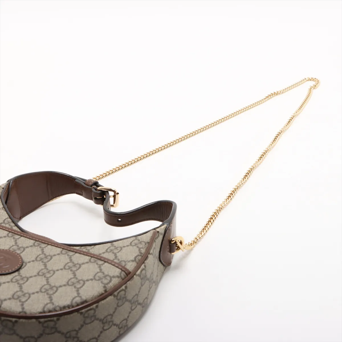 GG Supreme Half-Moon Shape PVC x Leather 2-Way Shoulder Bag, Brown, 726843 — view 5